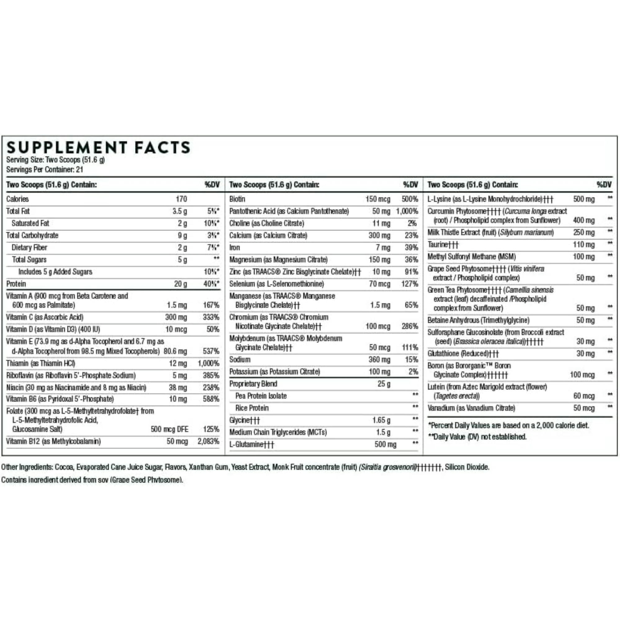 Thorne MediClear-SGS Plant-Based Protein Powder Dietary Supplement