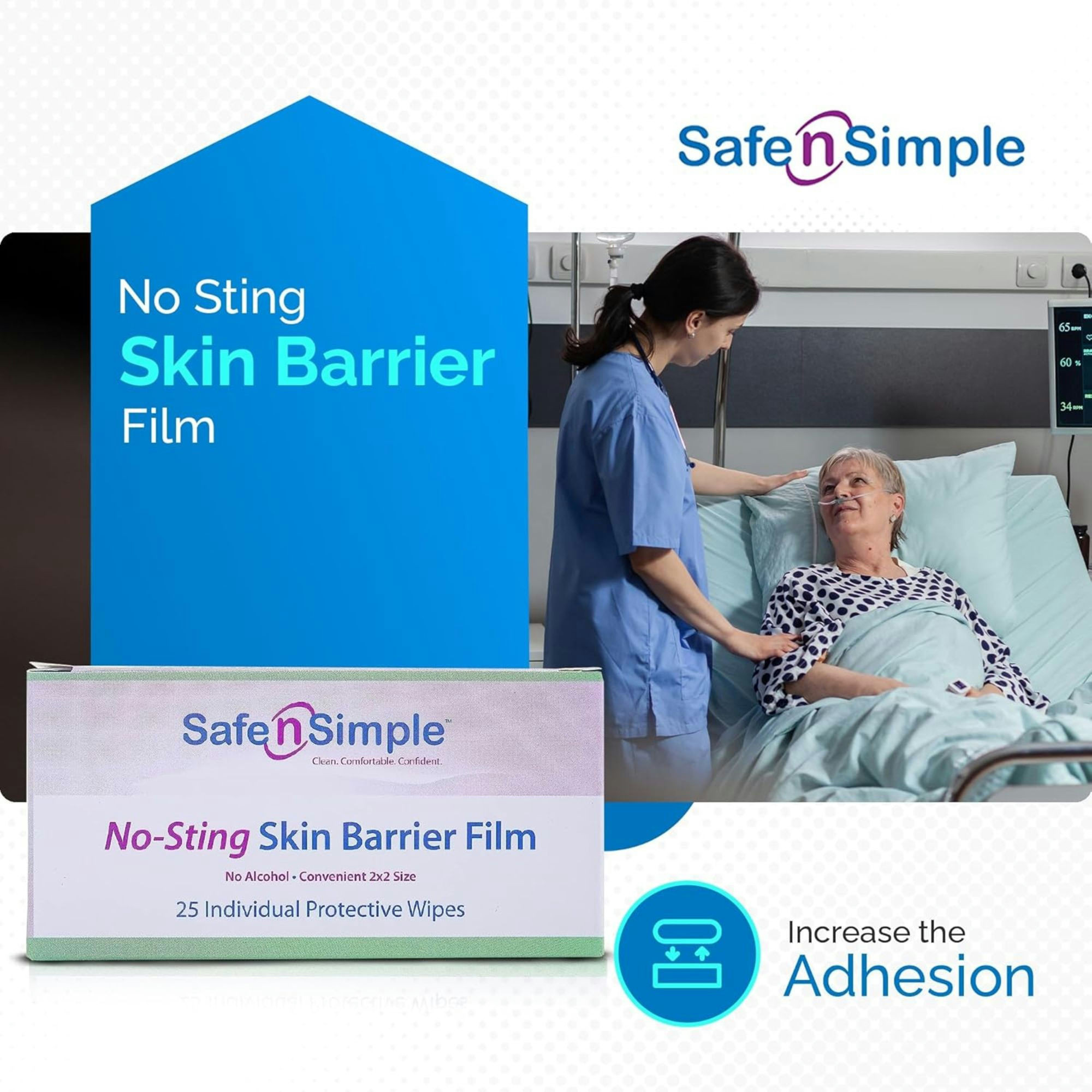 Safe n Simple No Sting Skin Barrier Film Wipes