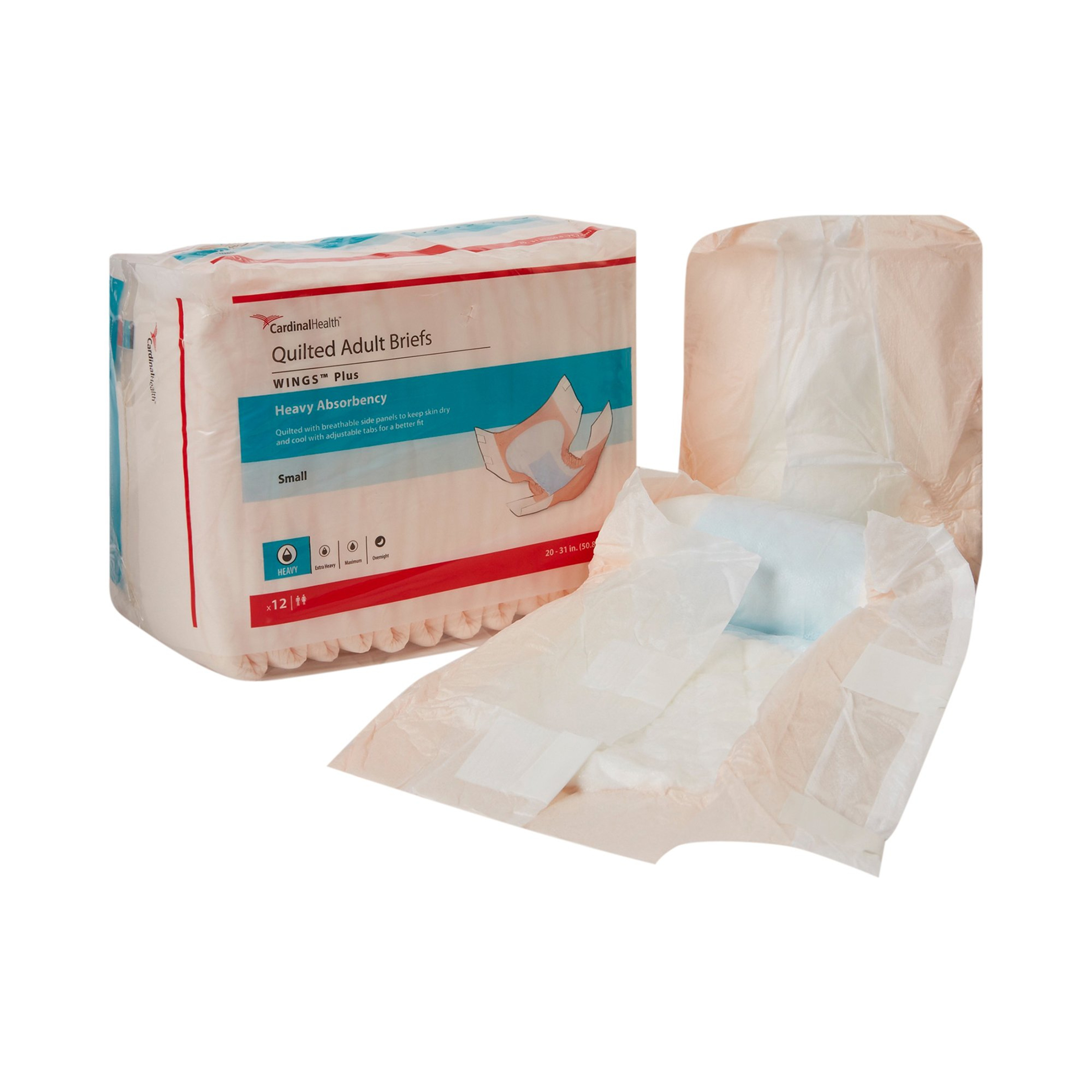 Cardinal Health Wings Plus Quilted Adult Briefs