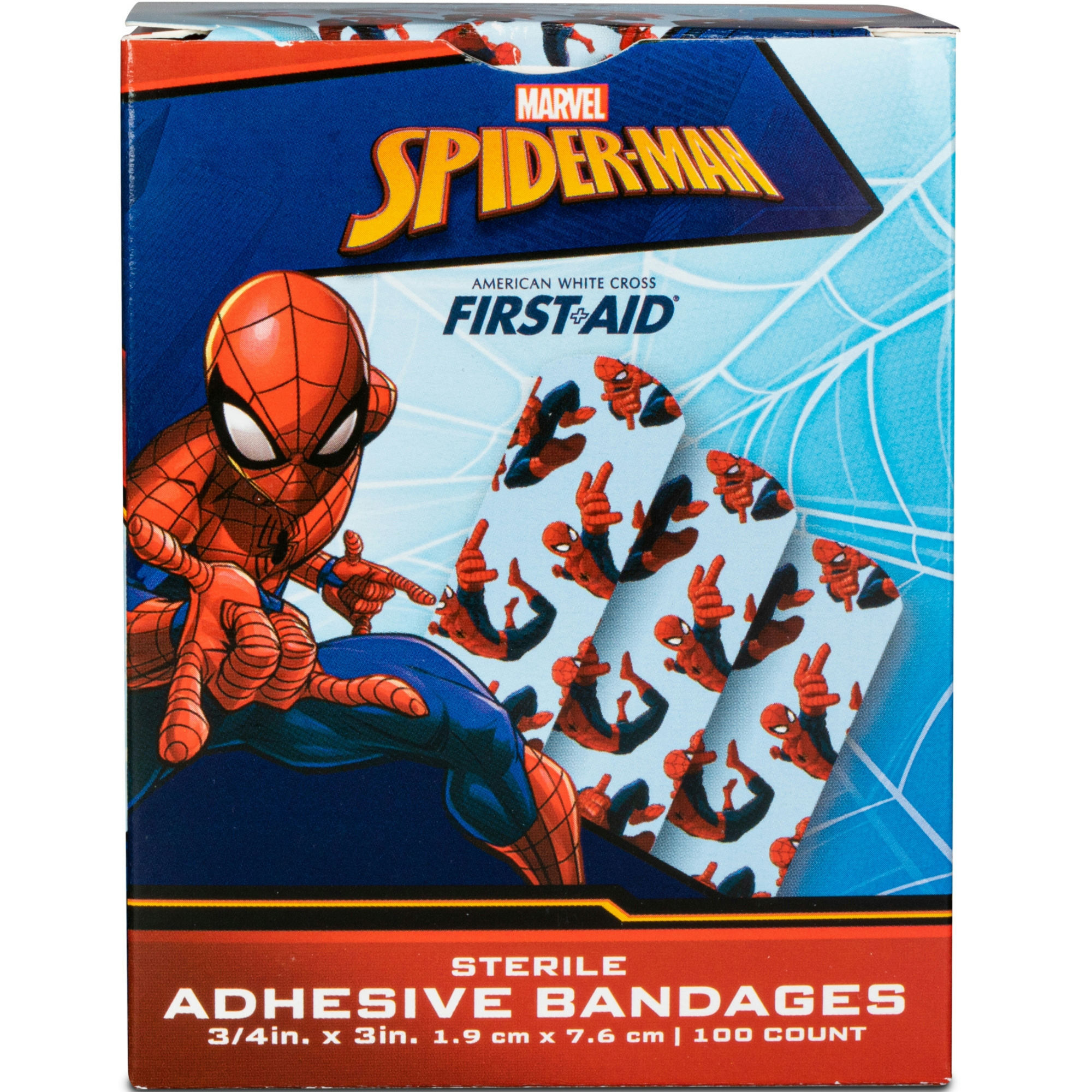 Dukal Stat Adhesive Bandage Strip for Kids, Spider-Man