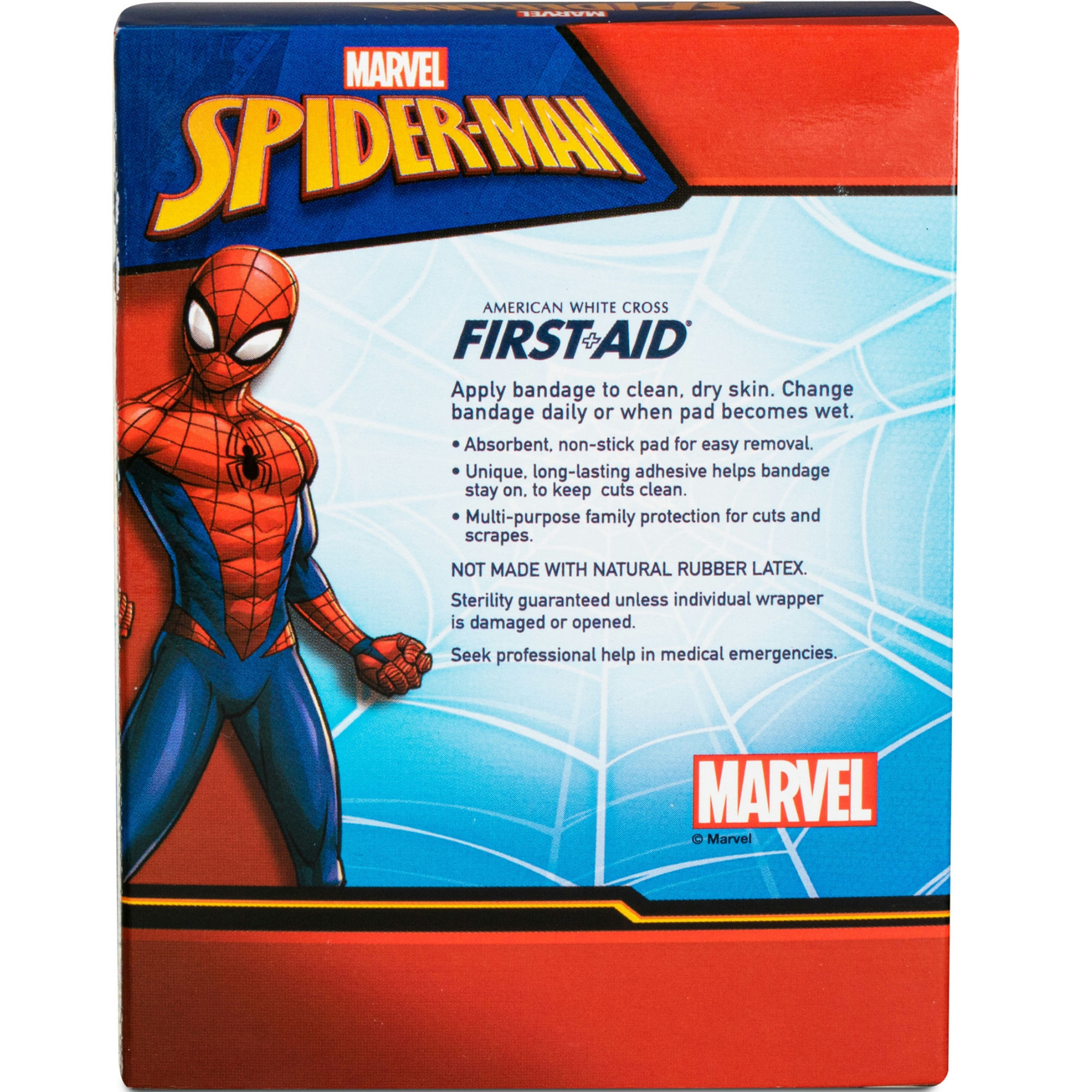 Dukal Stat Adhesive Bandage Strip for Kids, Spider-Man