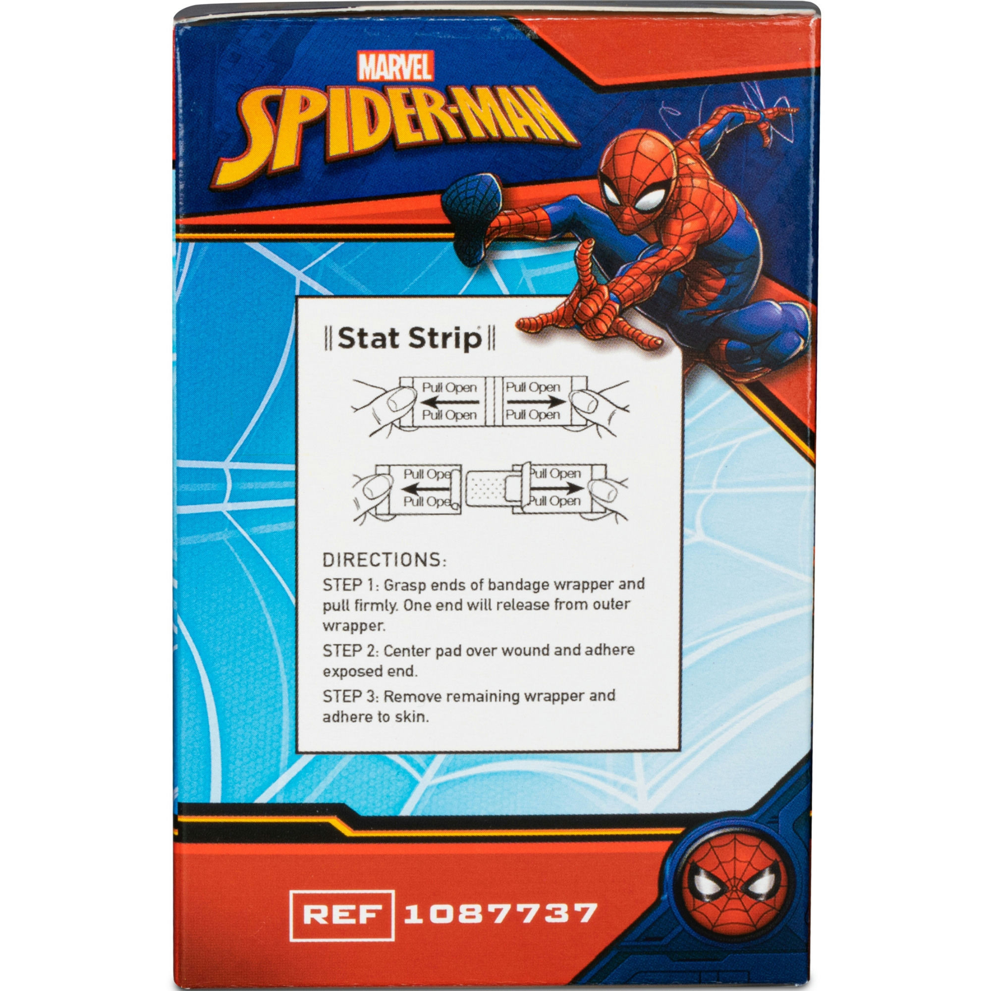 Dukal Stat Adhesive Bandage Strip for Kids, Spider-Man