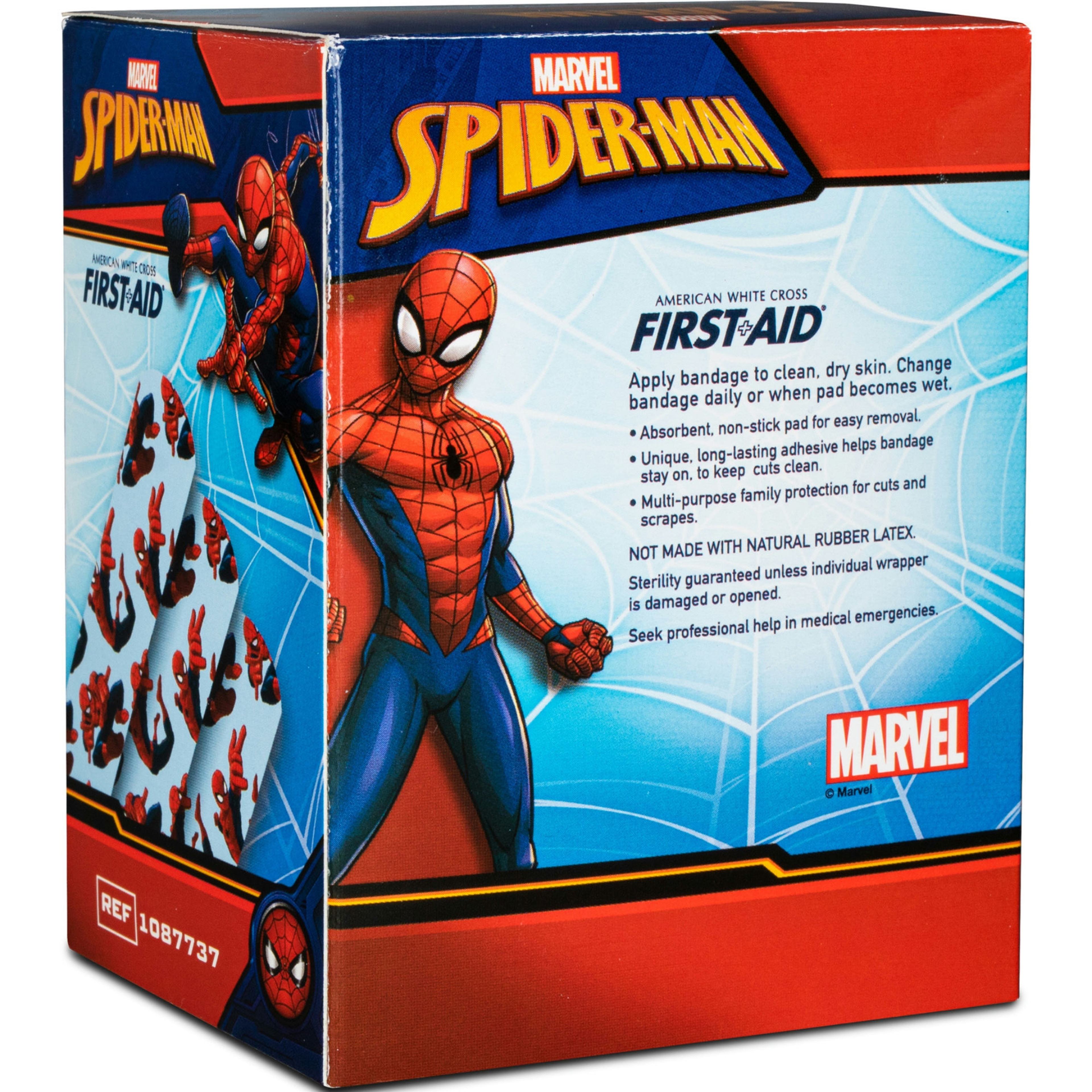 Dukal Stat Adhesive Bandage Strip for Kids, Spider-Man