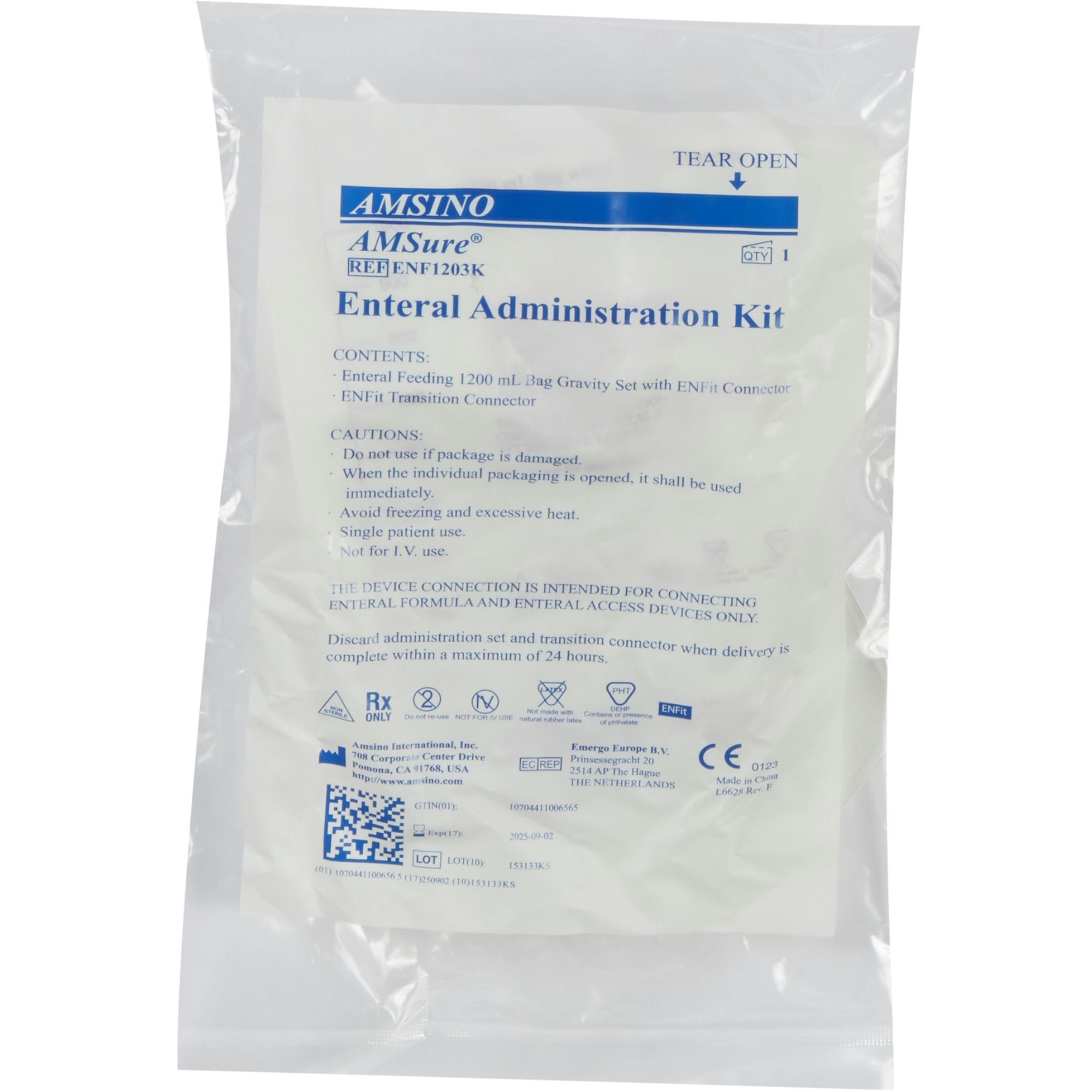 Amsino AMSure Gravity Enteral Feeding Bag Set