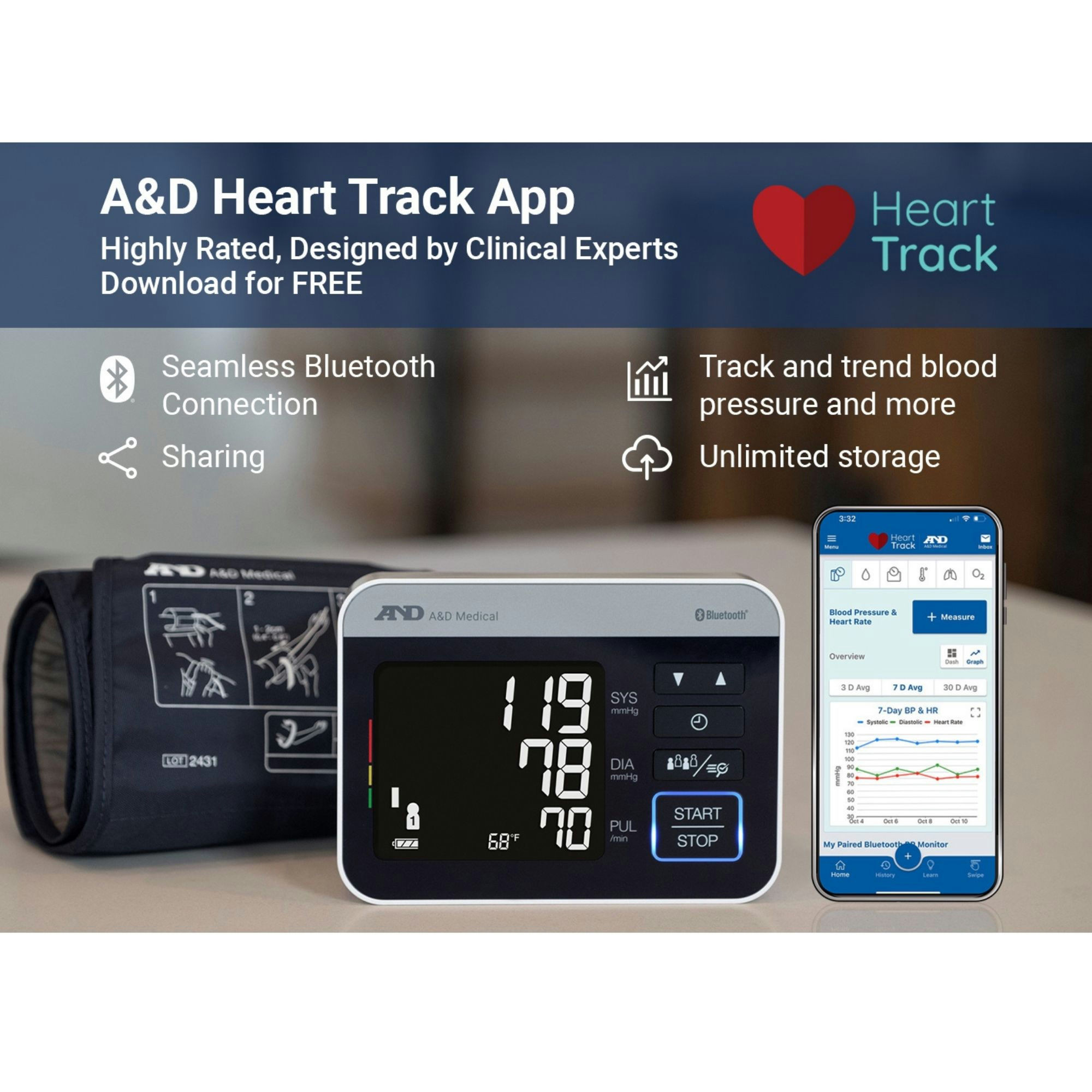 A&D Medical Precision Check Pro Premium Upper Arm Blood Pressure Monitor