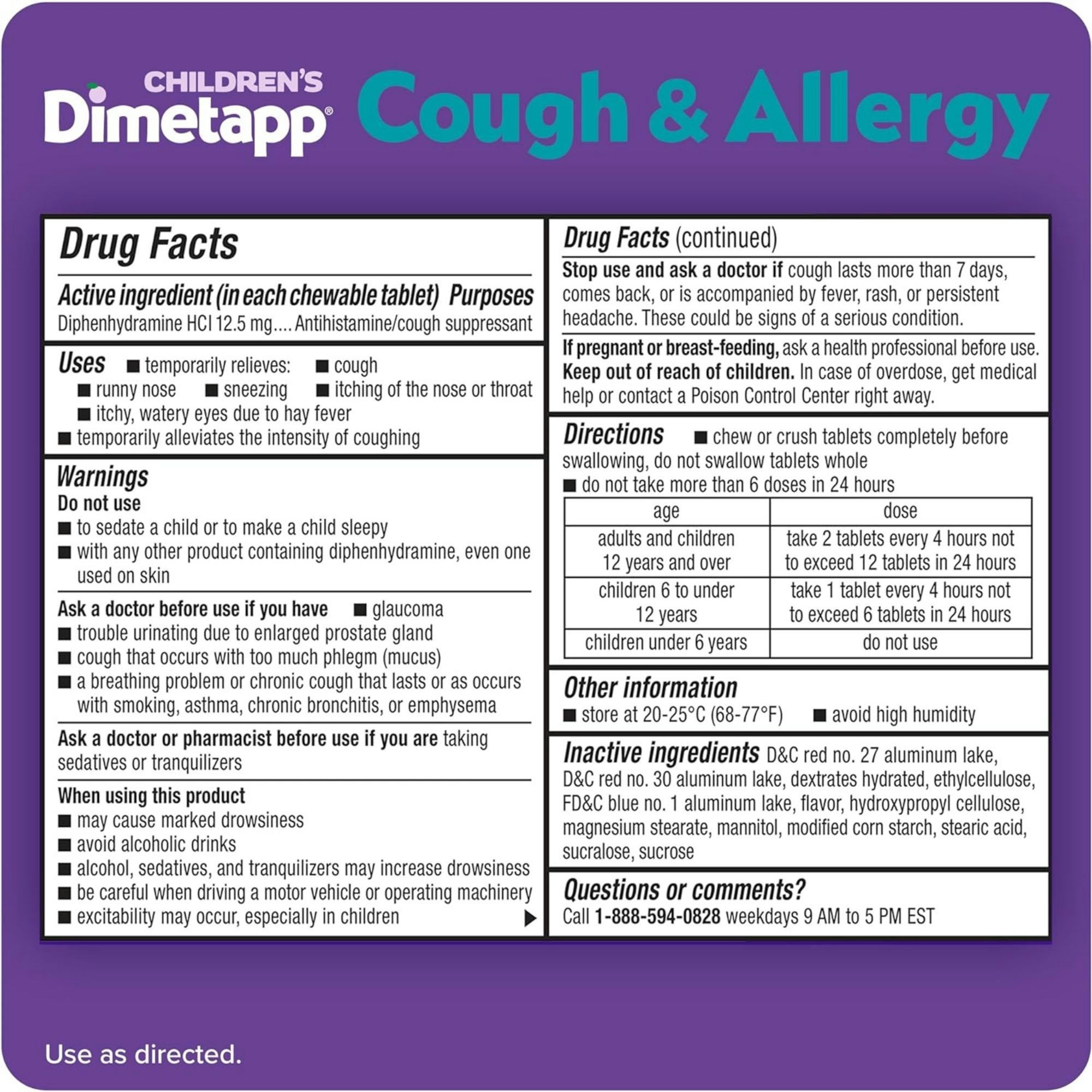 Dimetapp Children's Cough & Allergy Chewable Tablets