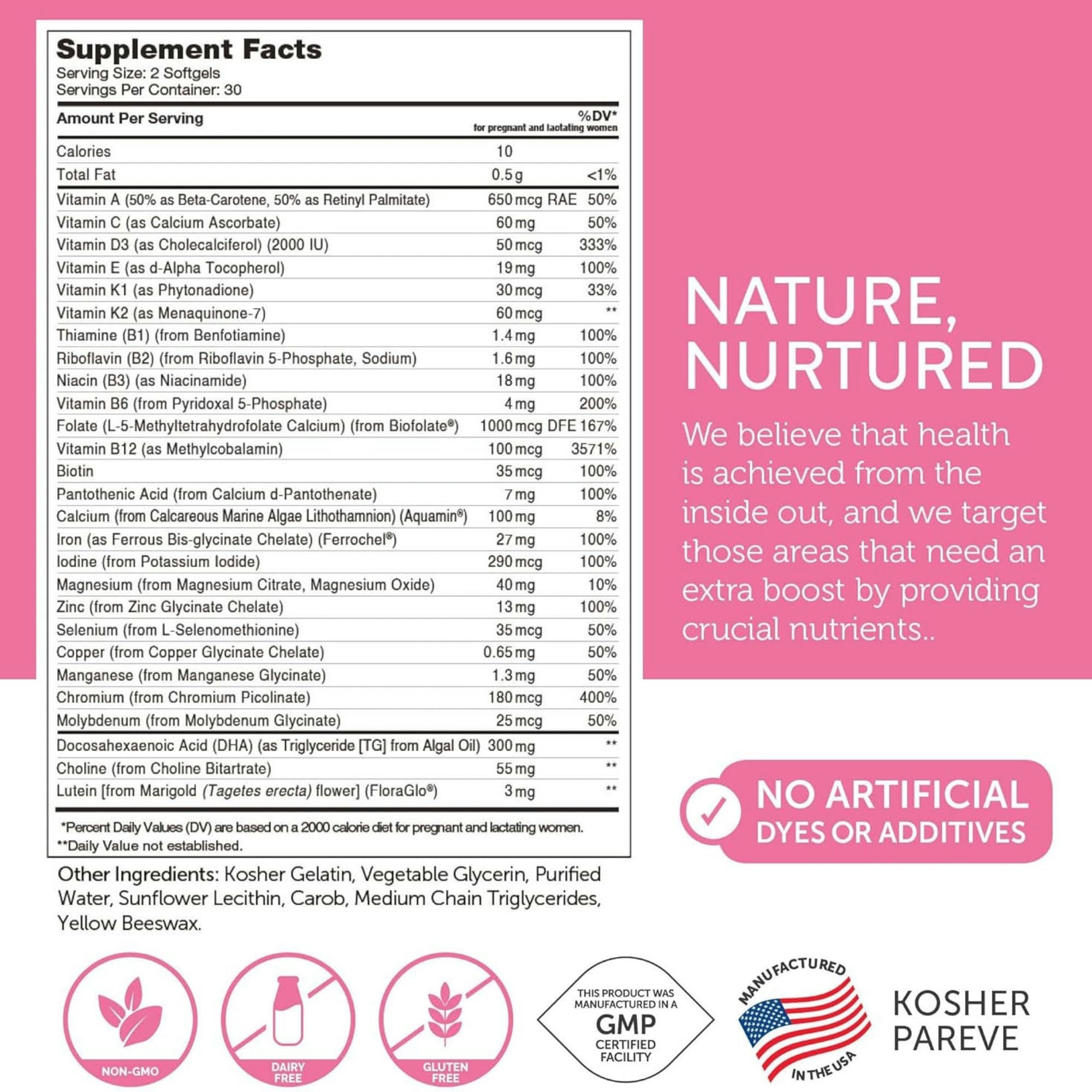 Zahler Prenatal Plus DHA 300 Optimal Formula Dietary Supplement