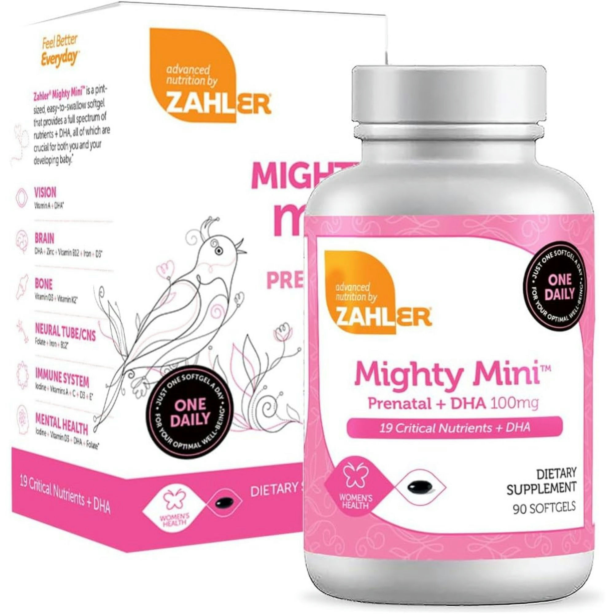 Zahler Mighty Mini Prenatal Plus DHA Dietary Supplement