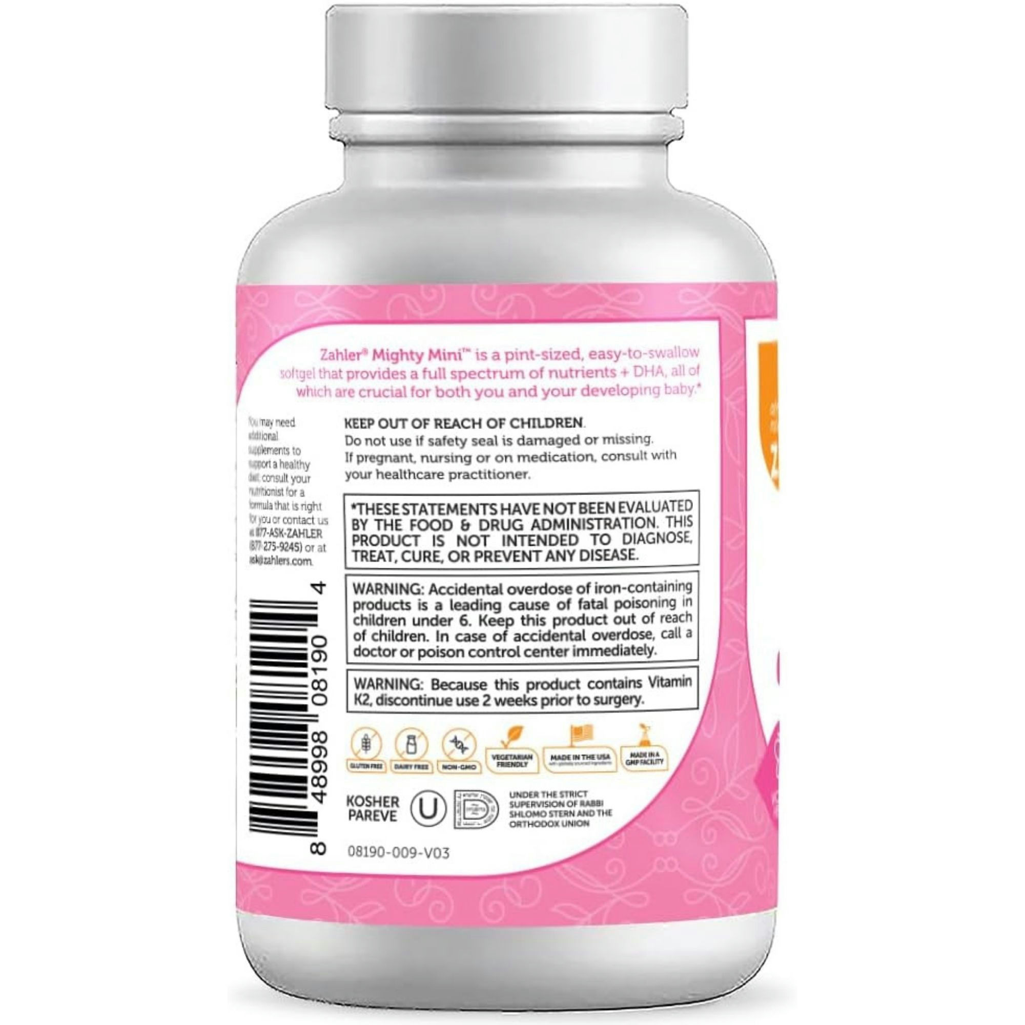 Zahler Mighty Mini Prenatal Plus DHA Dietary Supplement