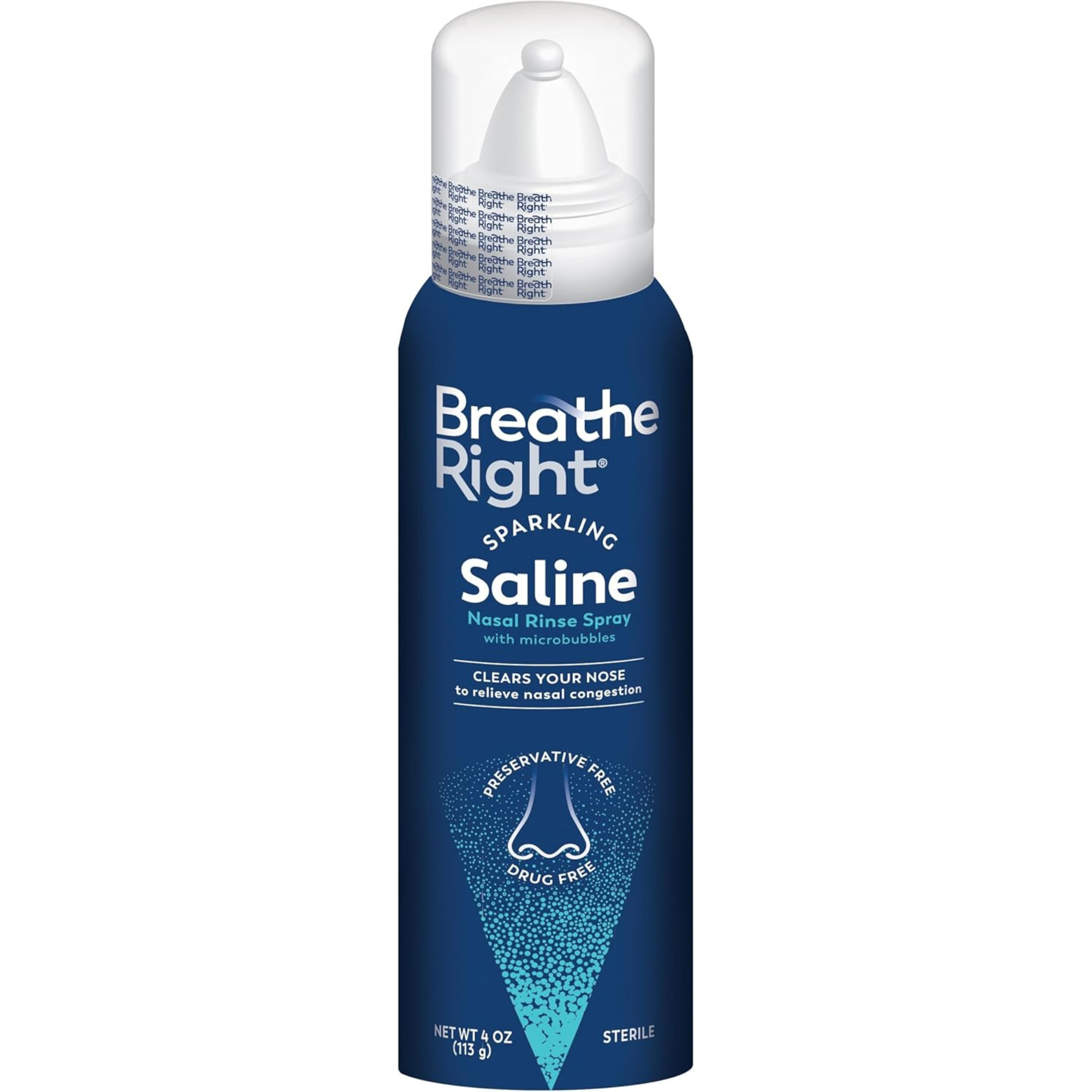 Breathe Right Sparkling Saline Nasal Rinse Spray with Microbubbles
