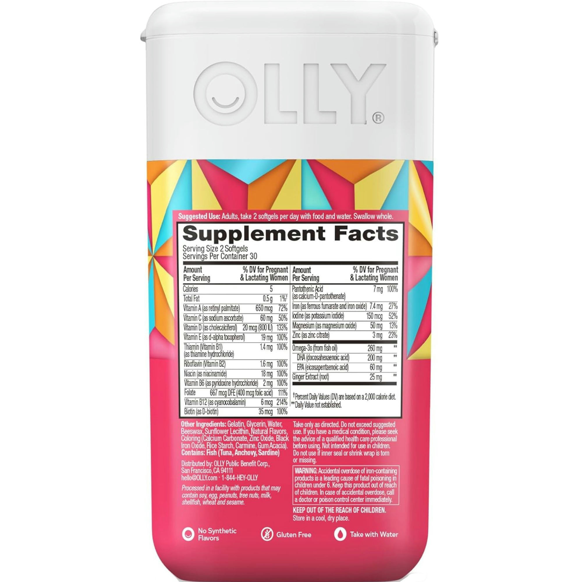 OLLY Ultra Strength Prenatal Folic Acid + DHA Multivitamin