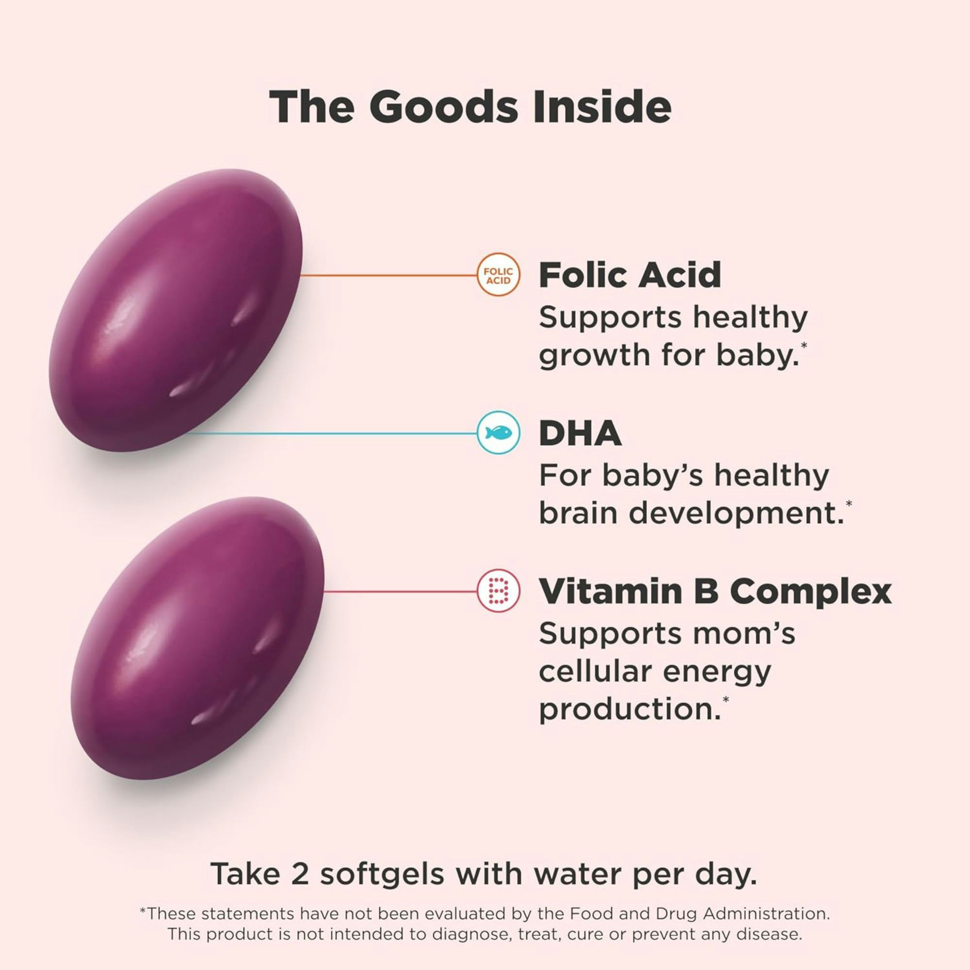 OLLY Ultra Strength Prenatal Folic Acid + DHA Multivitamin