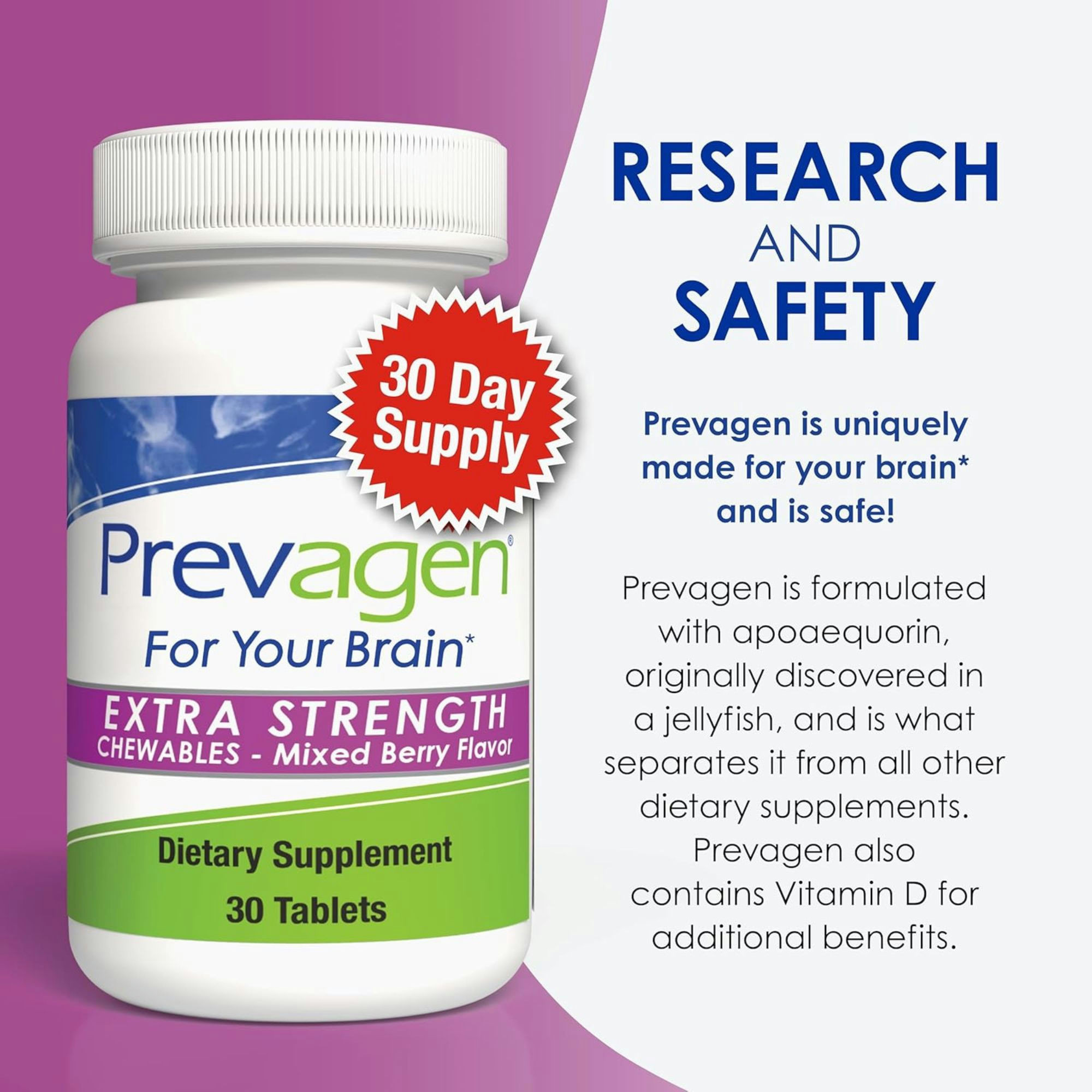 Prevagen Brain Health Chewables Supplement, Extra Strength