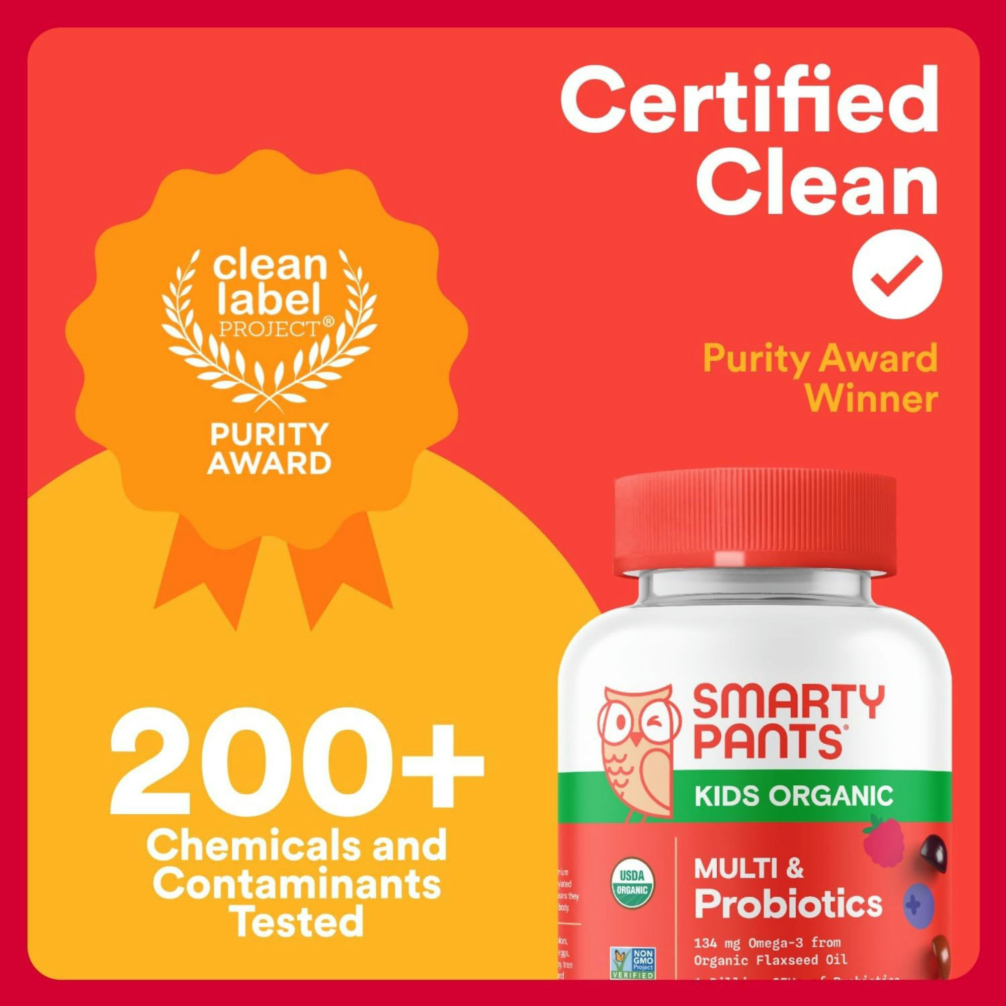 SmartyPants Kid's Organic Multi & Probiotics Multivitamin Gummies