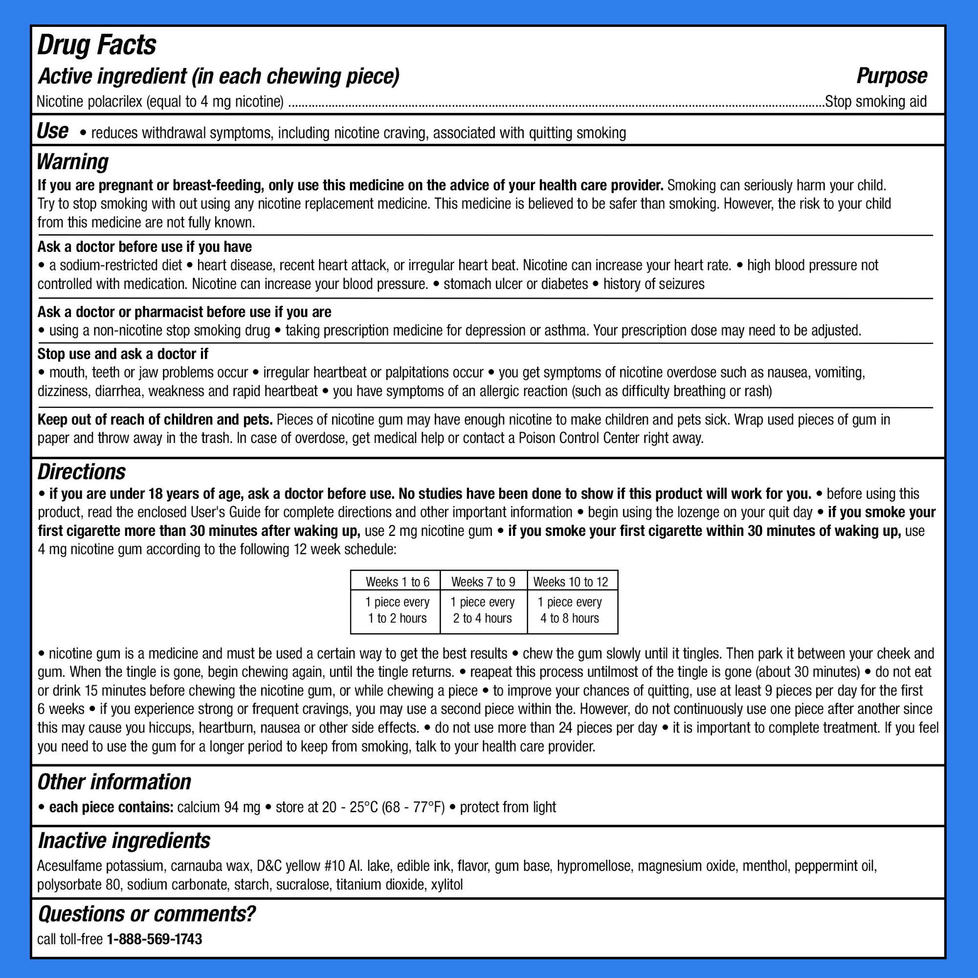 Nicorette Nicotine Gum Aid to Quit Smoking, 4 mg