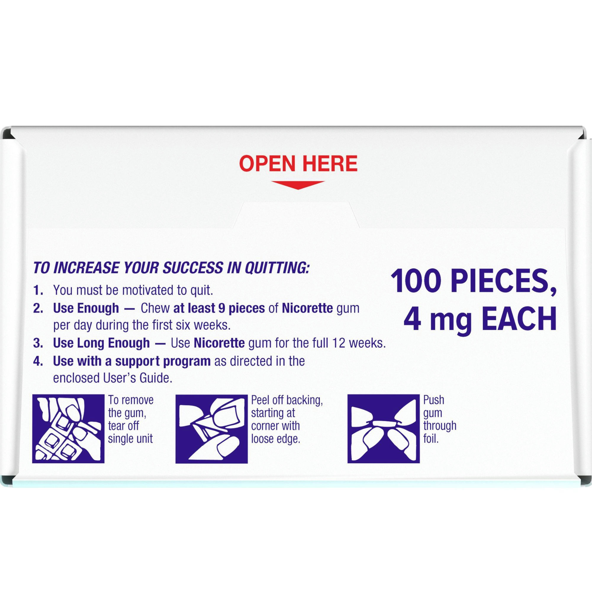 Nicorette Nicotine Gum Aid to Quit Smoking, 4 mg