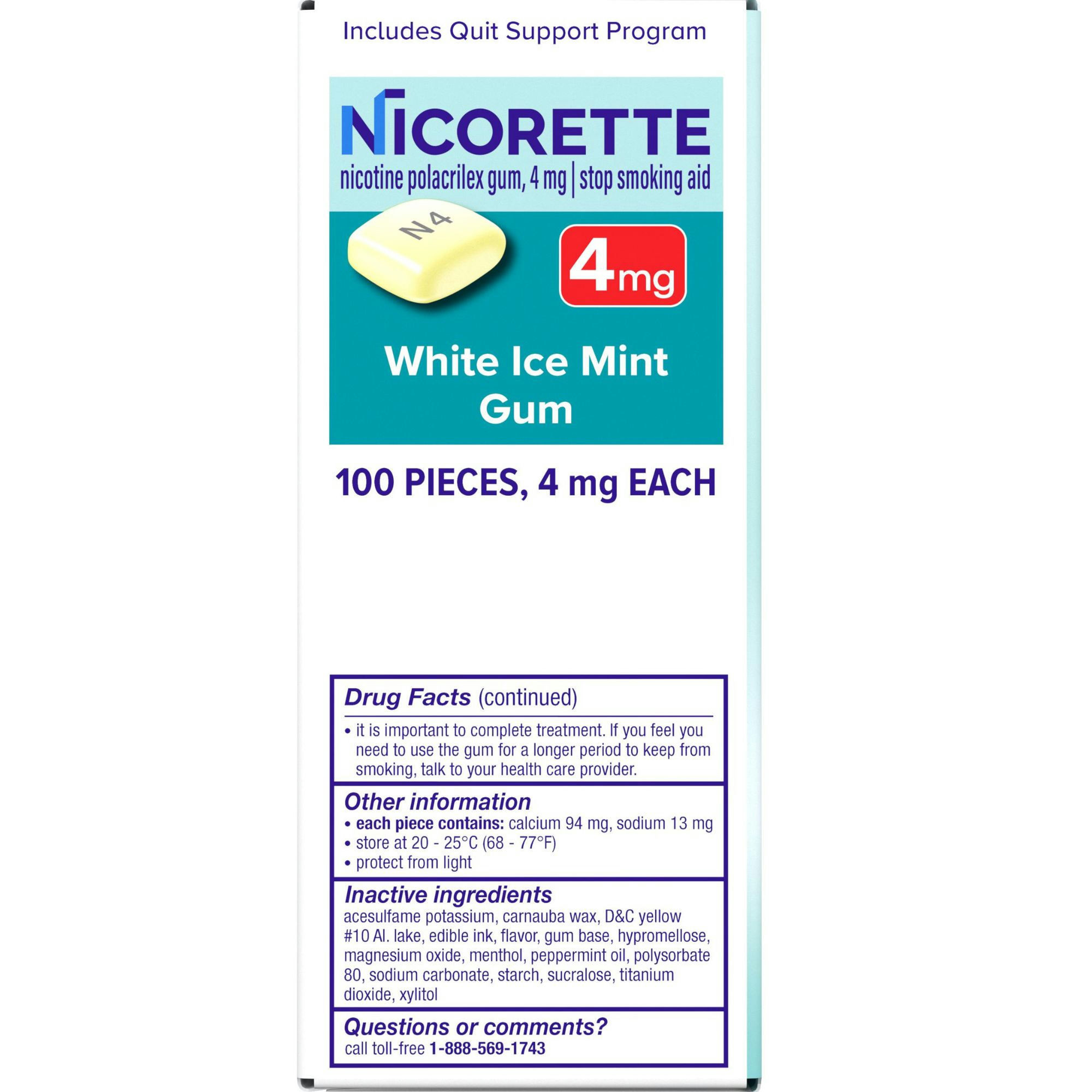 Nicorette Nicotine Gum Aid to Quit Smoking, 4 mg