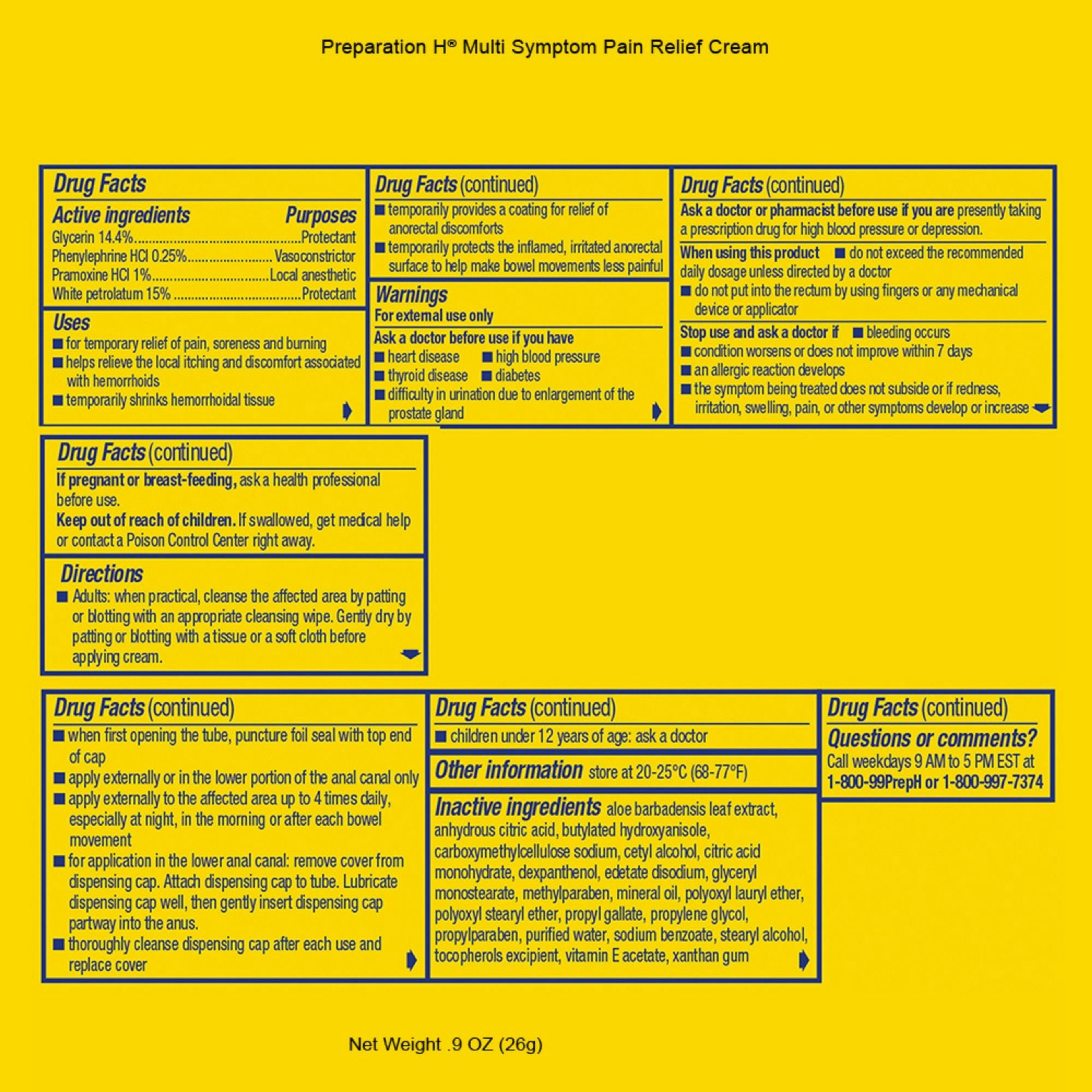 Preparation H Maximum Strength Hemorrhoidial Cream With Aloe