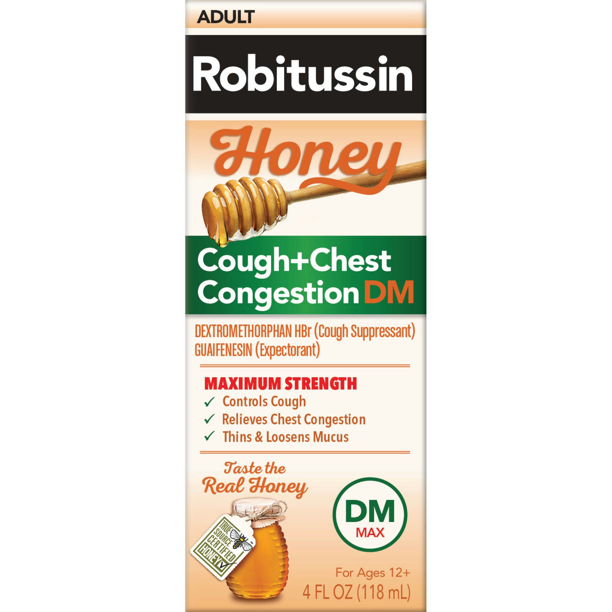 Robitussin Honey Maximum Strength Cough + Chest Congestion DM Max Cough Relief Liquid