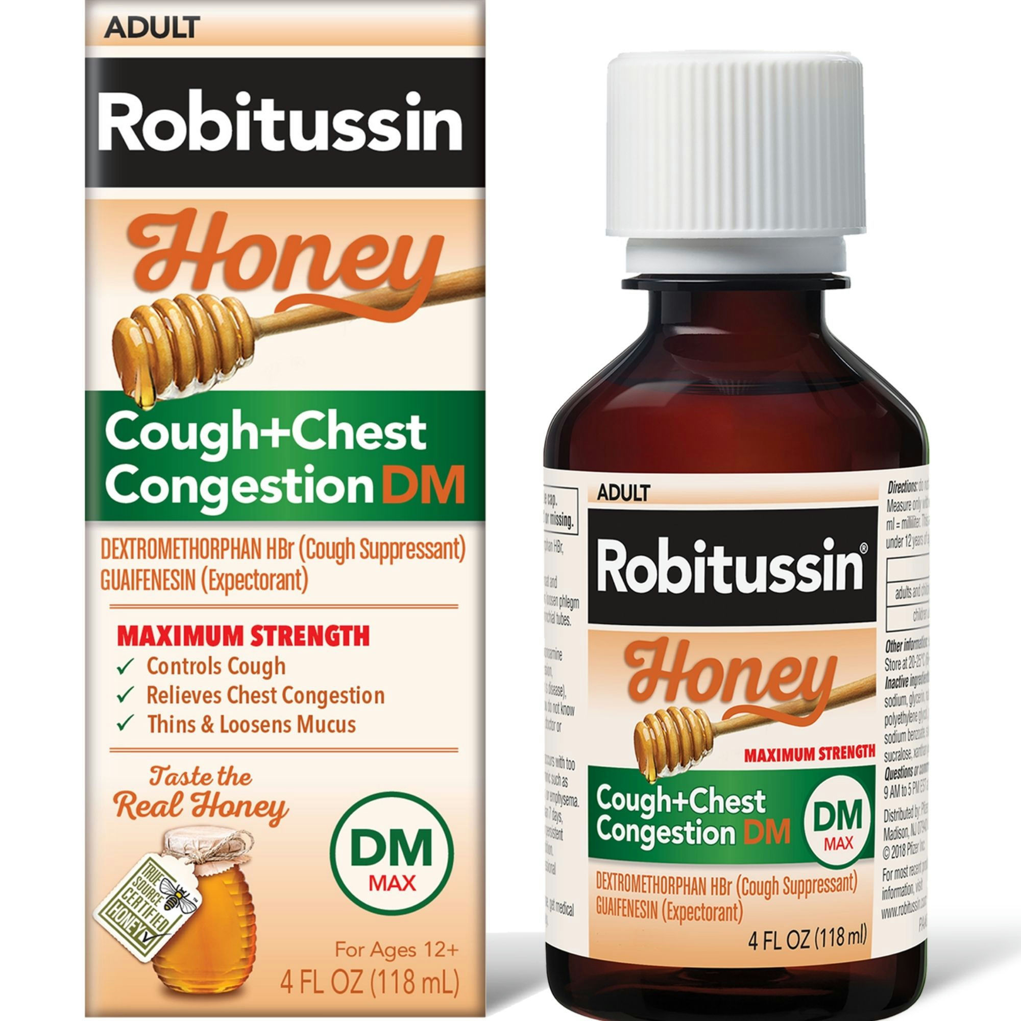 Robitussin Honey Maximum Strength Cough + Chest Congestion DM Max Cough Relief Liquid