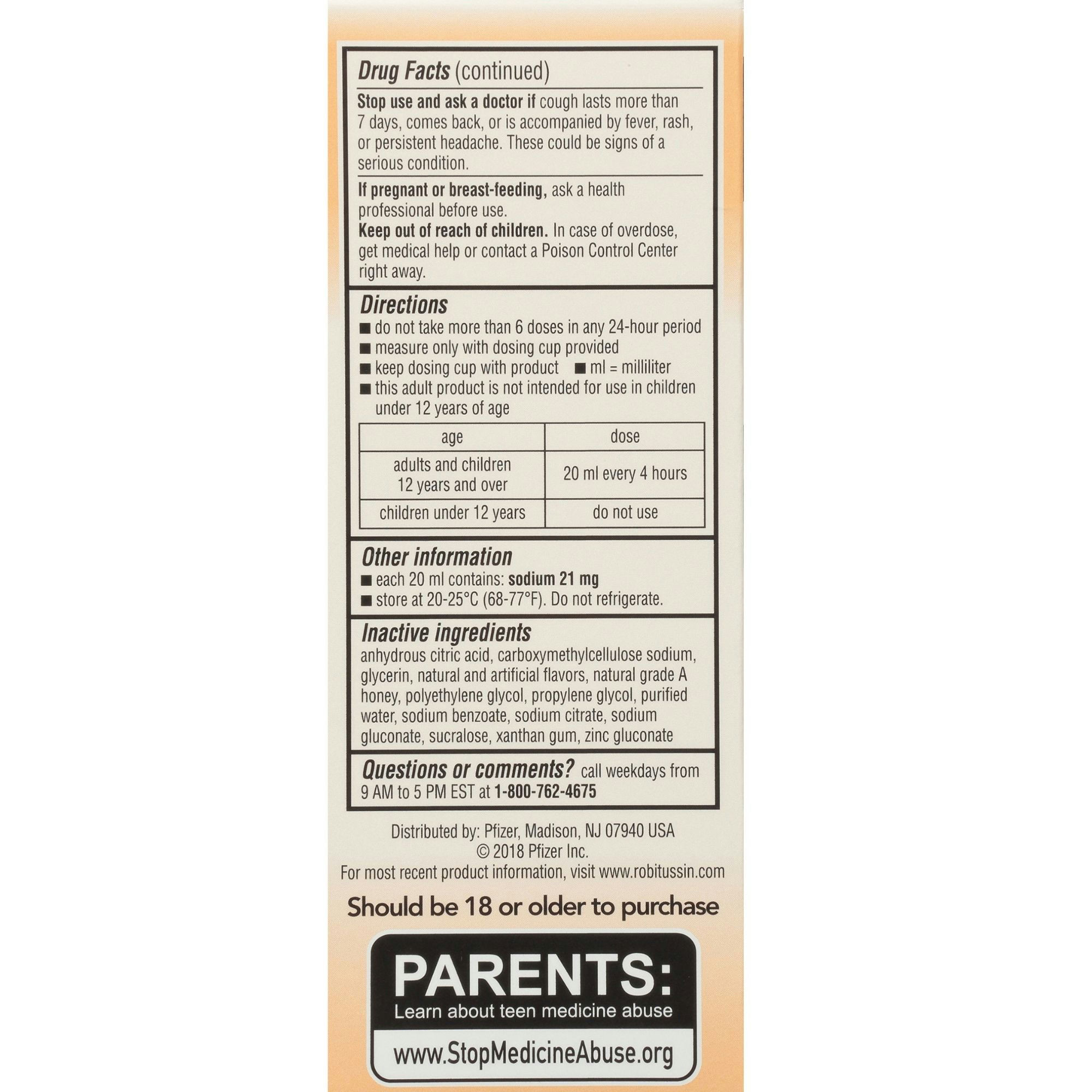 Robitussin Honey Maximum Strength Cough + Chest Congestion DM Max Cough Relief Liquid