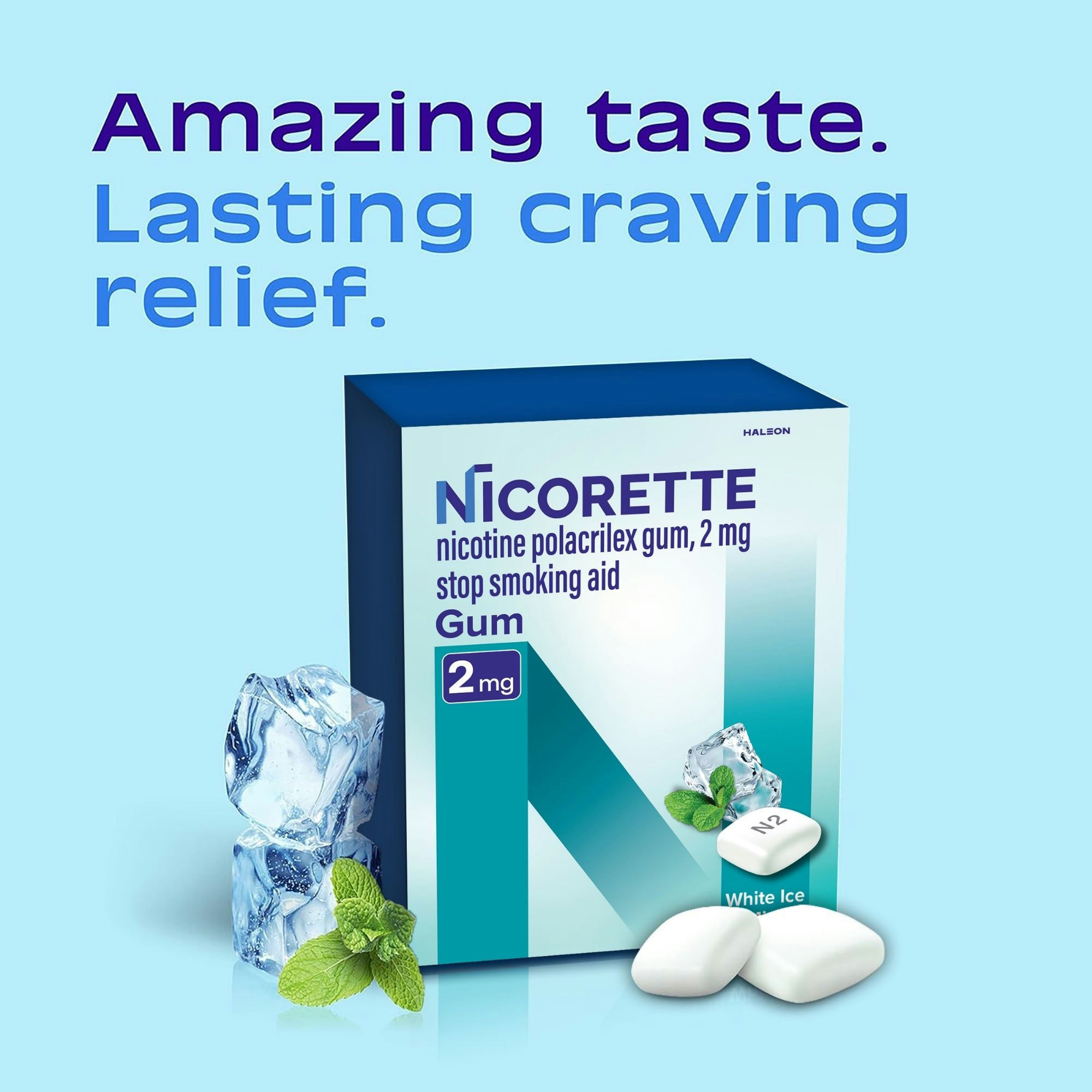 Nicorette Nicotine Gum Aid to Quit Smoking, 2 mg