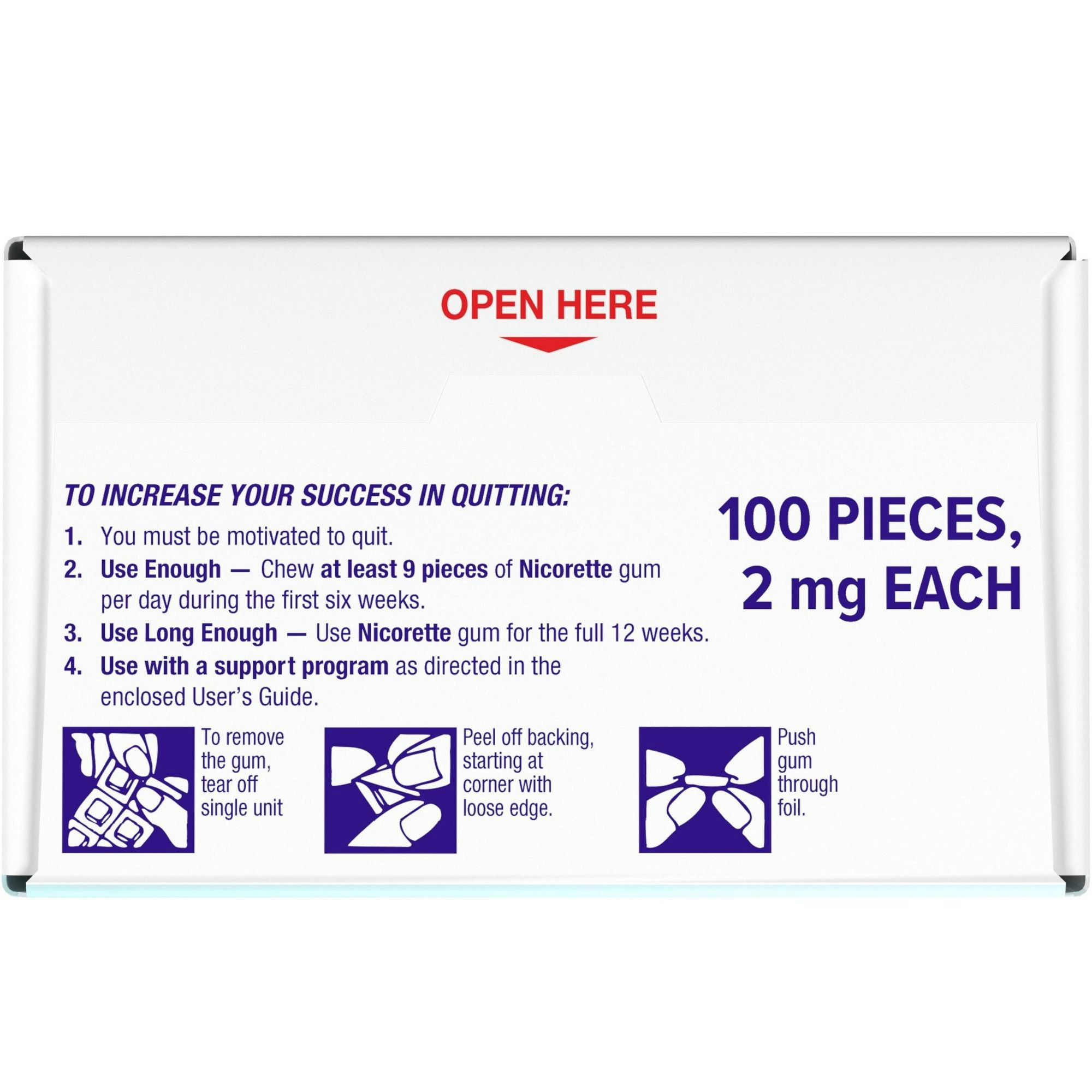 Nicorette Nicotine Gum Aid to Quit Smoking, 2 mg