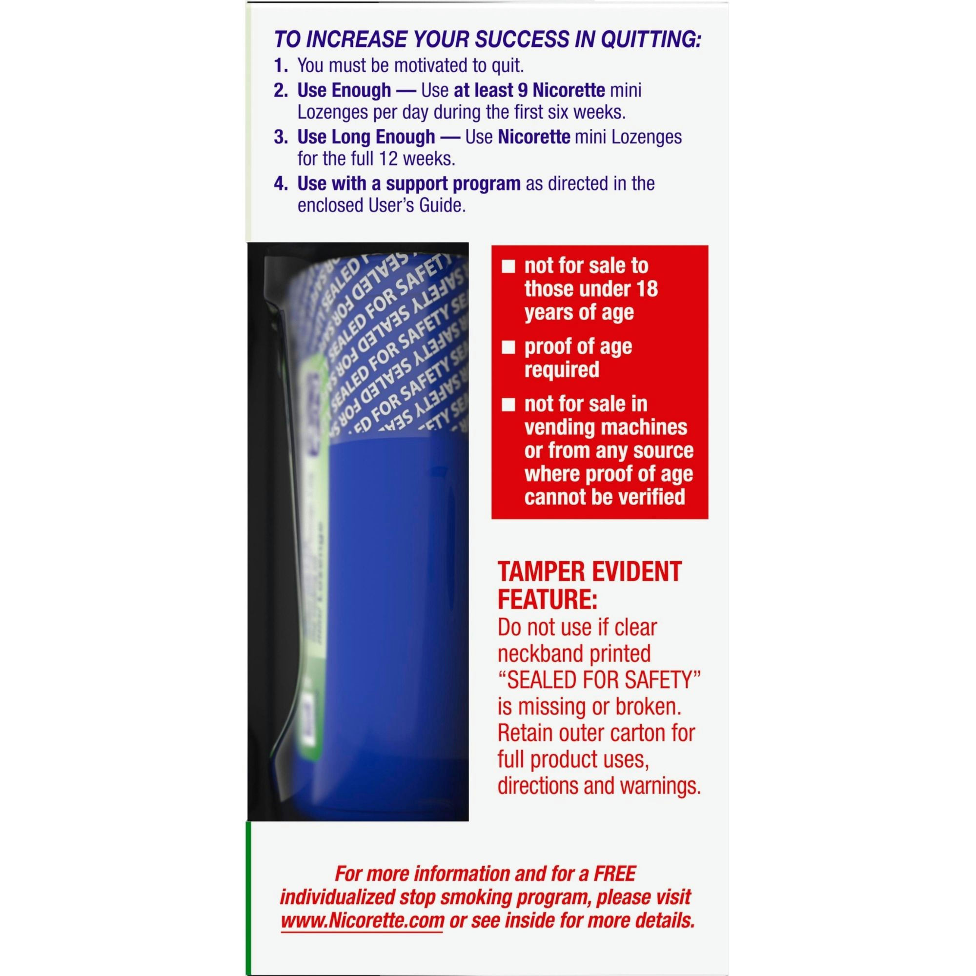 Nicorette Mini Nicotine Lozenges to Help Quit Smoking, 2 mg