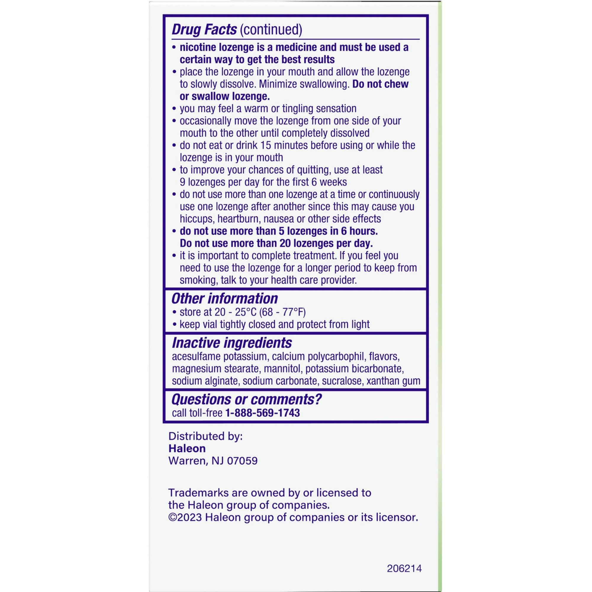 Nicorette Mini Nicotine Lozenges to Help Quit Smoking, 2 mg