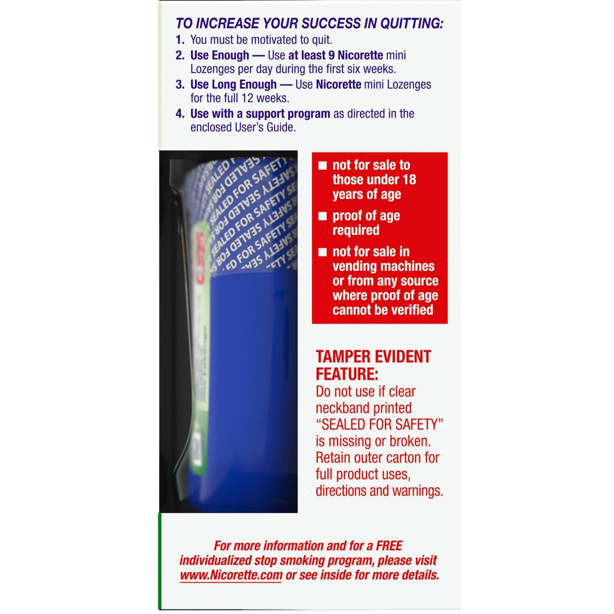 Nicorette Mini Nicotine Lozenges to Help Quit Smoking, 4 mg