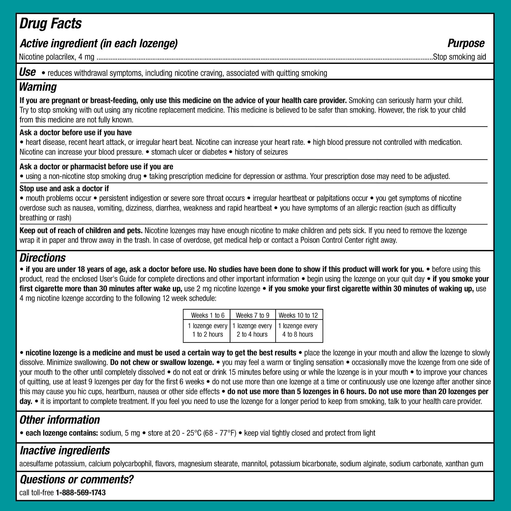 Nicorette Mini Nicotine Lozenges to Help Quit Smoking, 4 mg