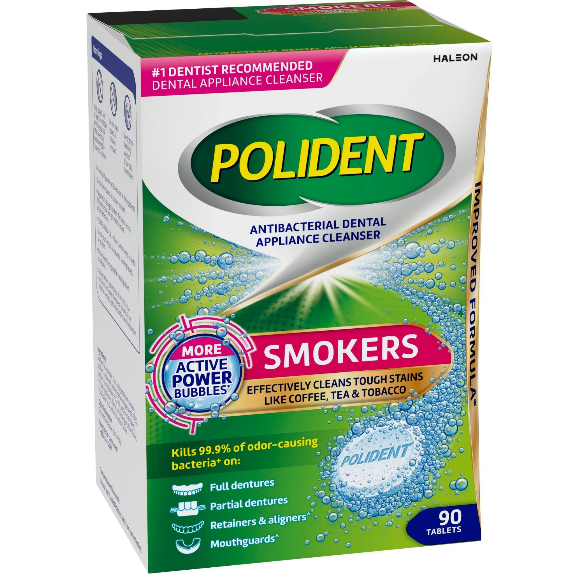 Polident Smokers Antibacterial Dental Appliance Cleanser Tablets