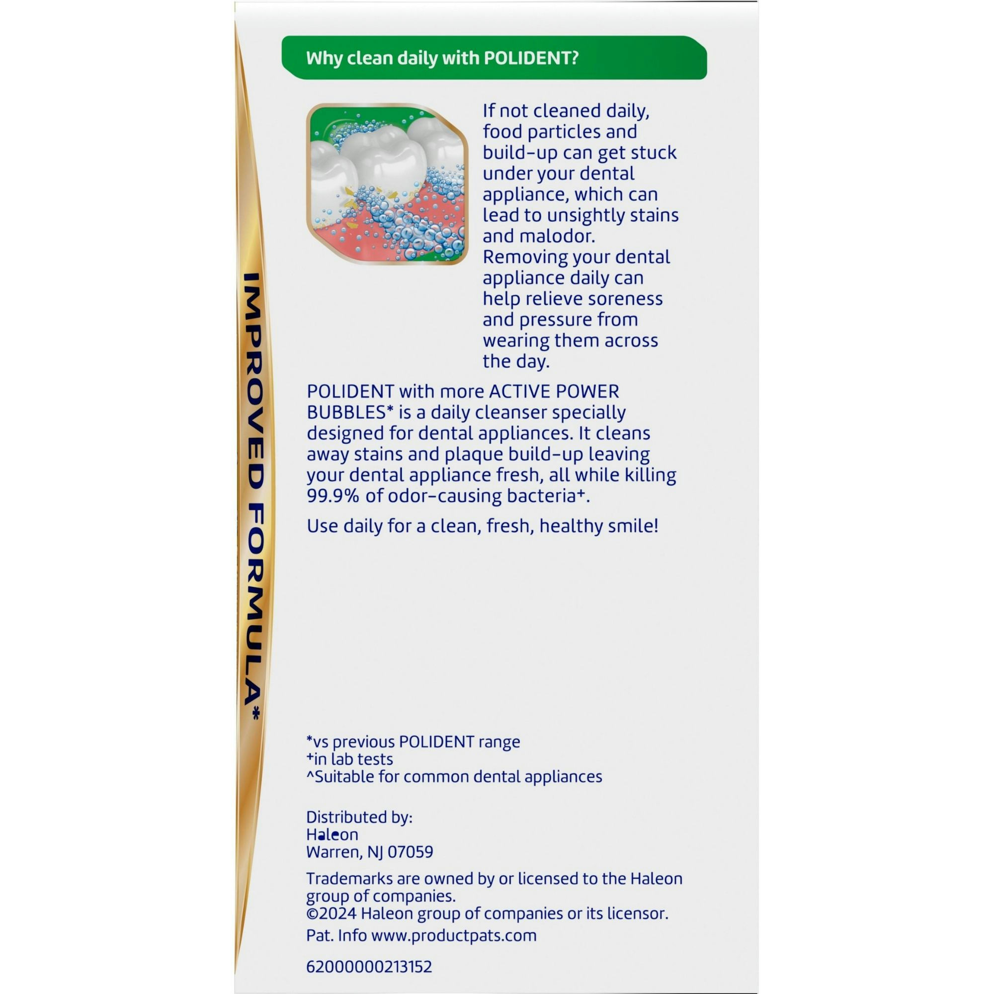 Polident Smokers Antibacterial Dental Appliance Cleanser Tablets