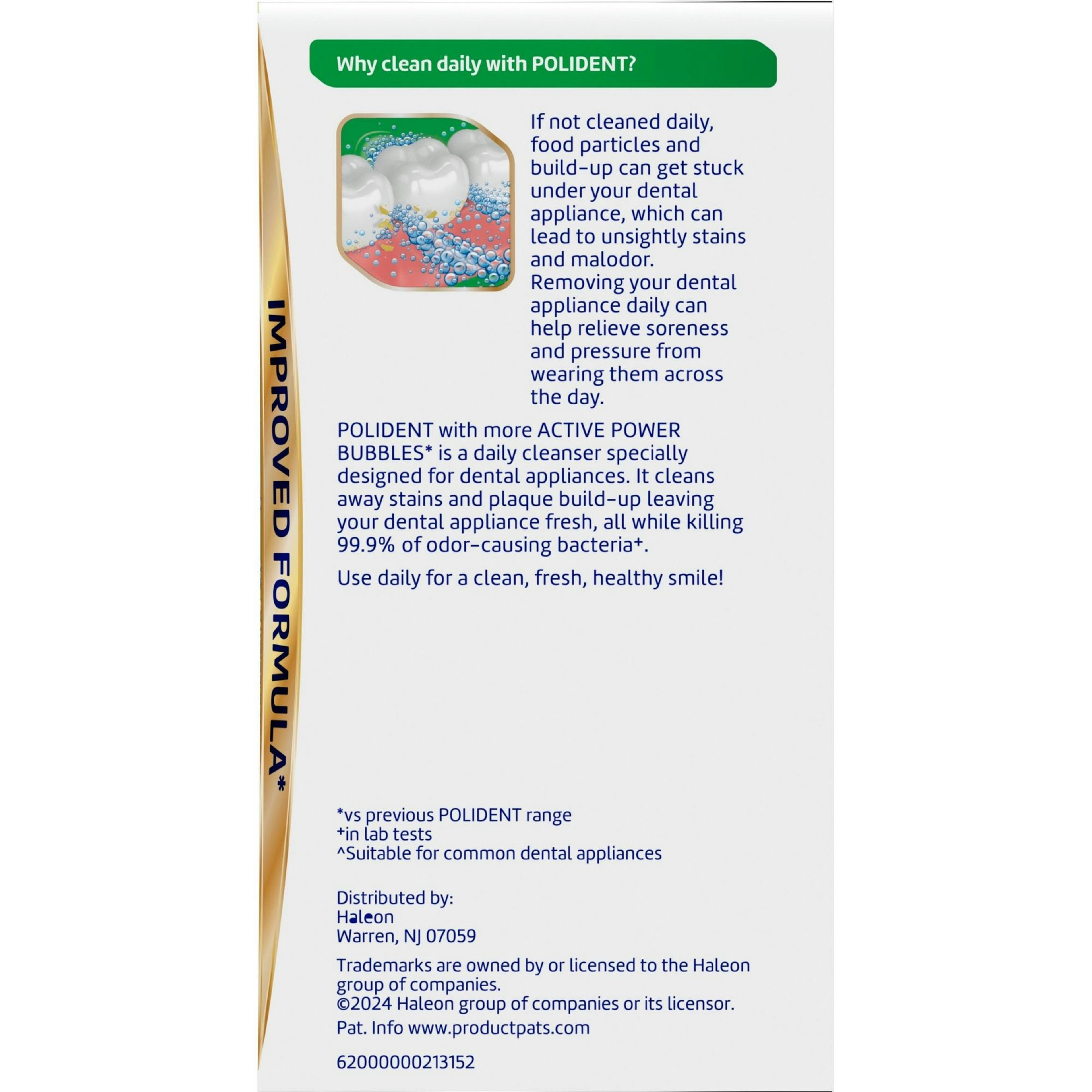 Polident Smokers Antibacterial Dental Appliance Cleanser Tablets