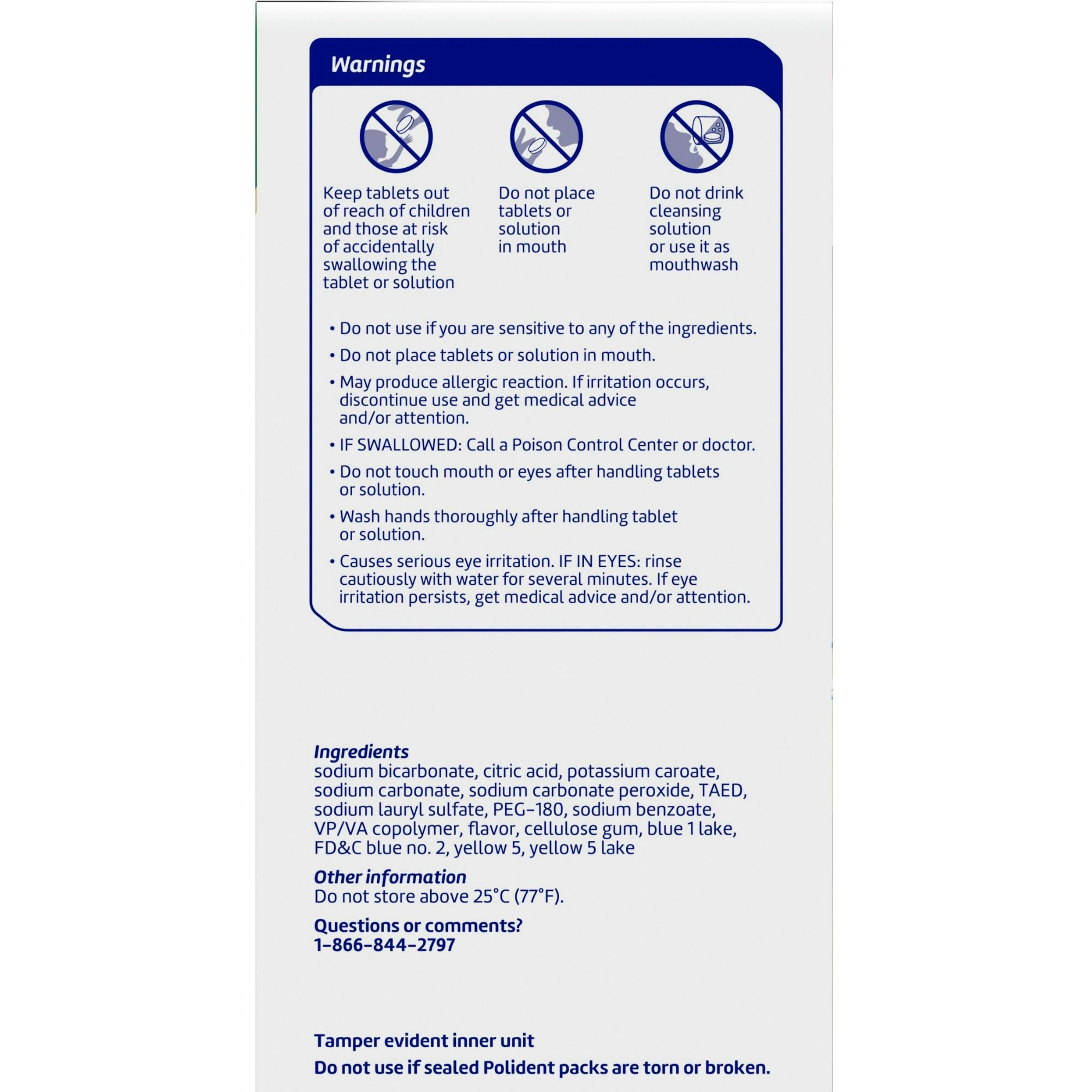 Polident Smokers Antibacterial Dental Appliance Cleanser Tablets
