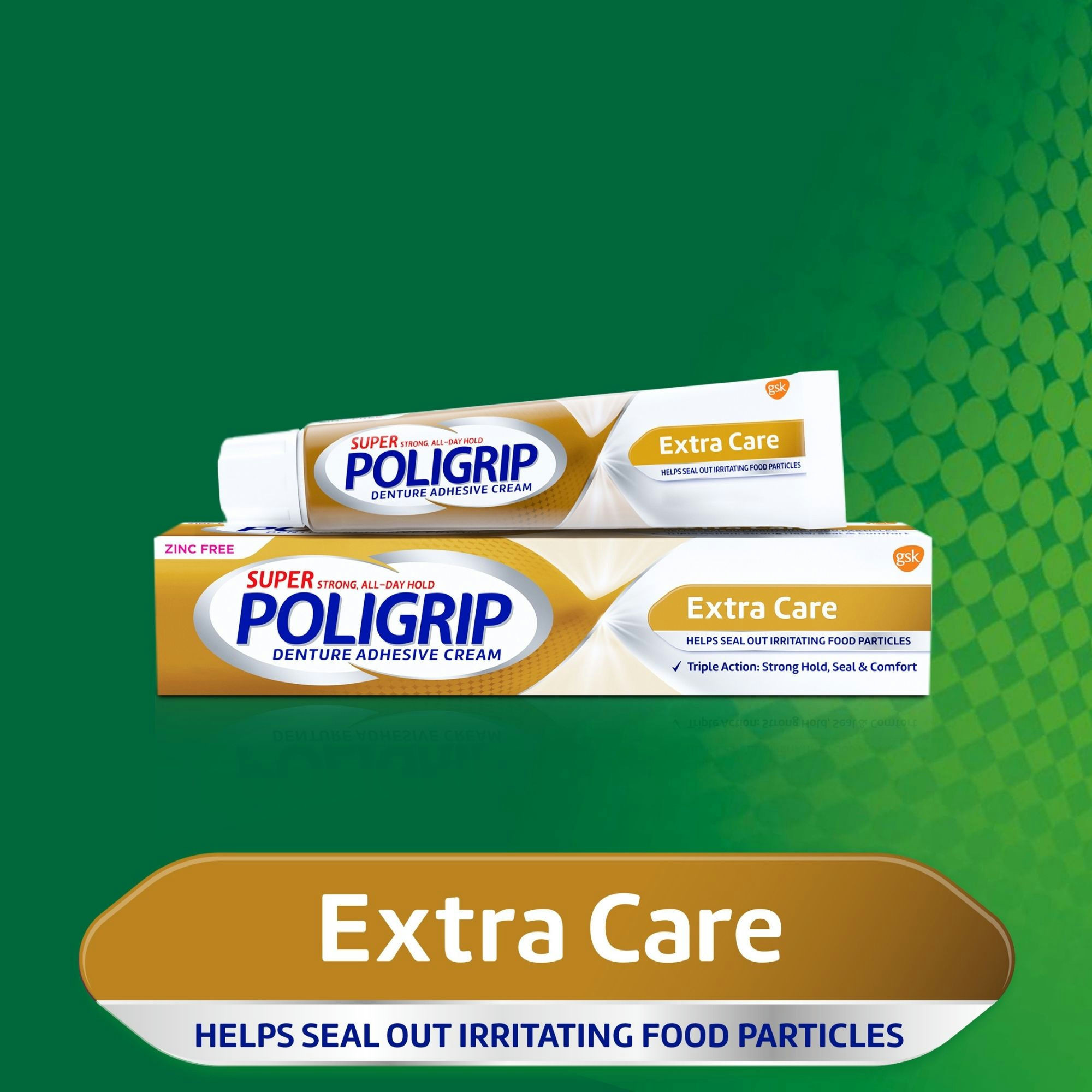 Super Poligrip Extra Care Denture Adhesive Cream