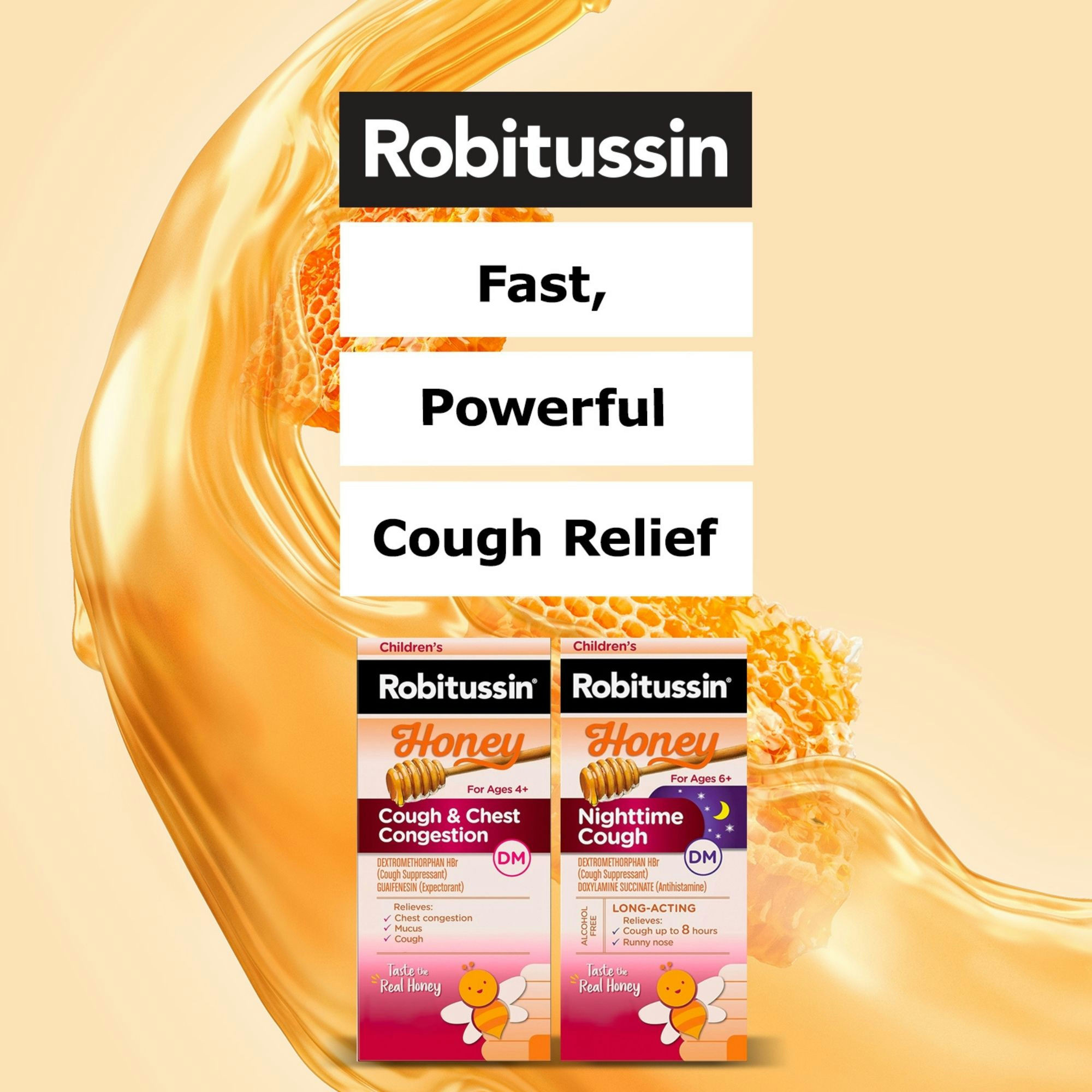 Robitussin Children’s Honey Daytime & Nighttime Cough and Chest Congestion DM Cough Relief Liquid