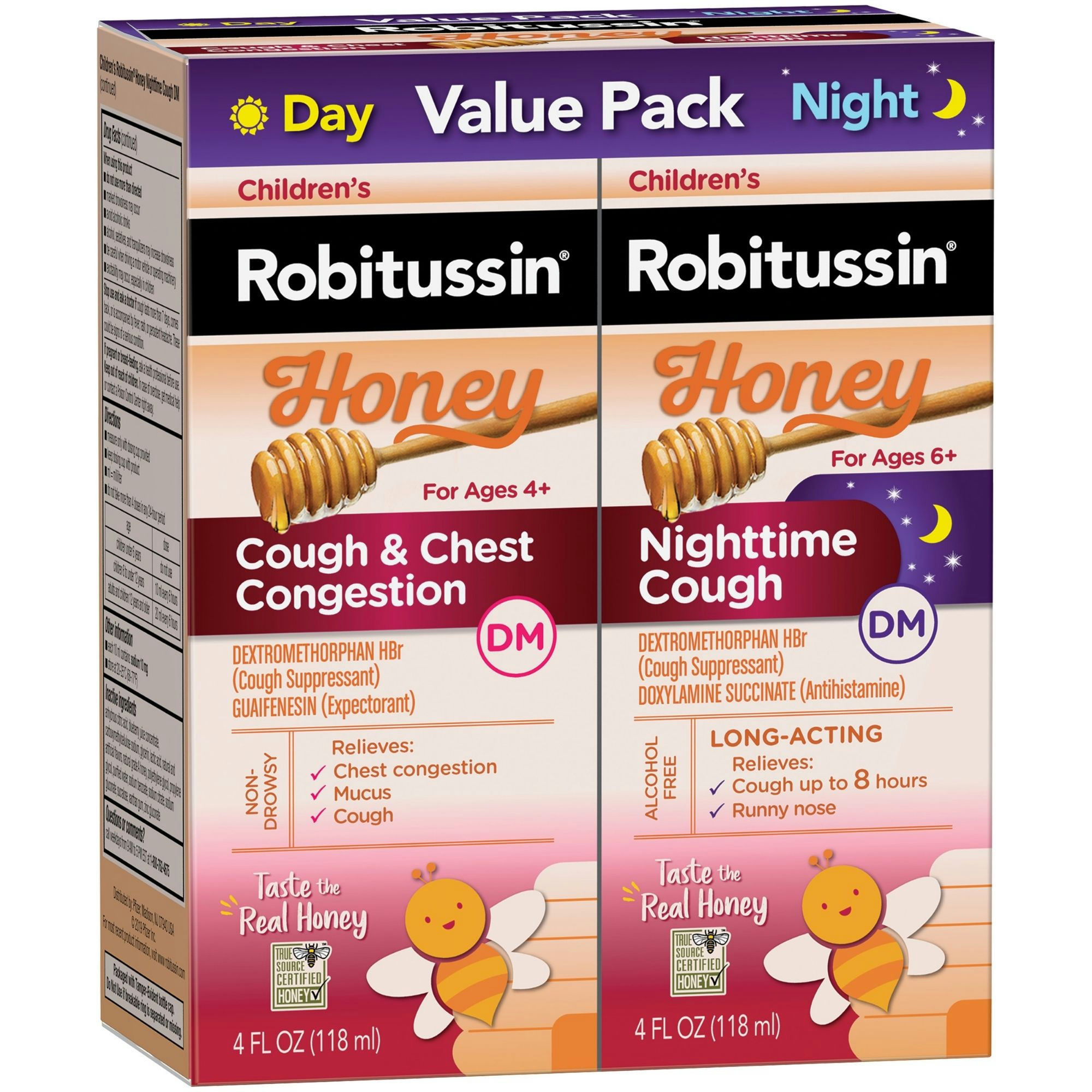 Robitussin Children’s Honey Daytime & Nighttime Cough and Chest Congestion DM Cough Relief Liquid