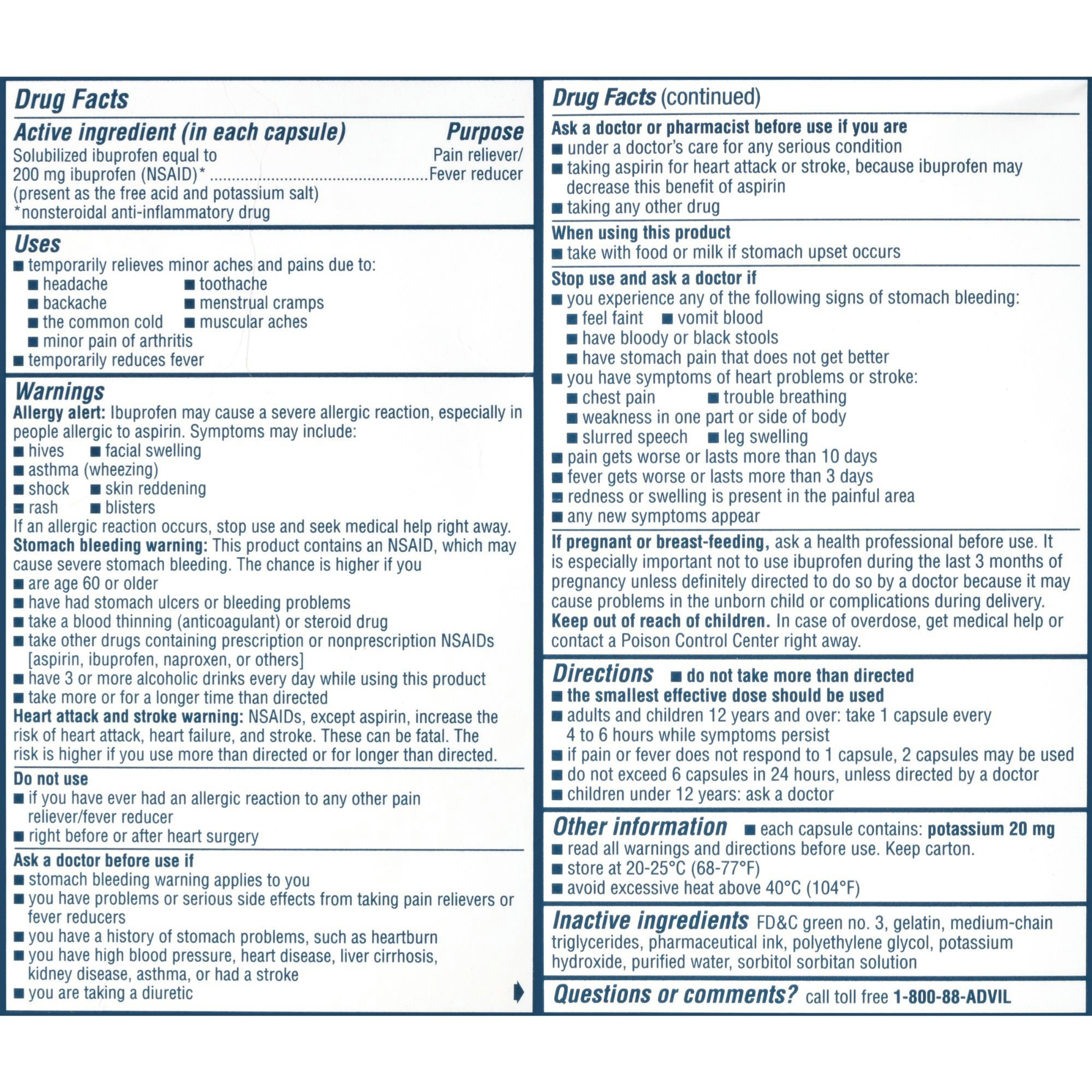 Advil Liqui-Gels Minis Pain Reliever & Fever Reducer