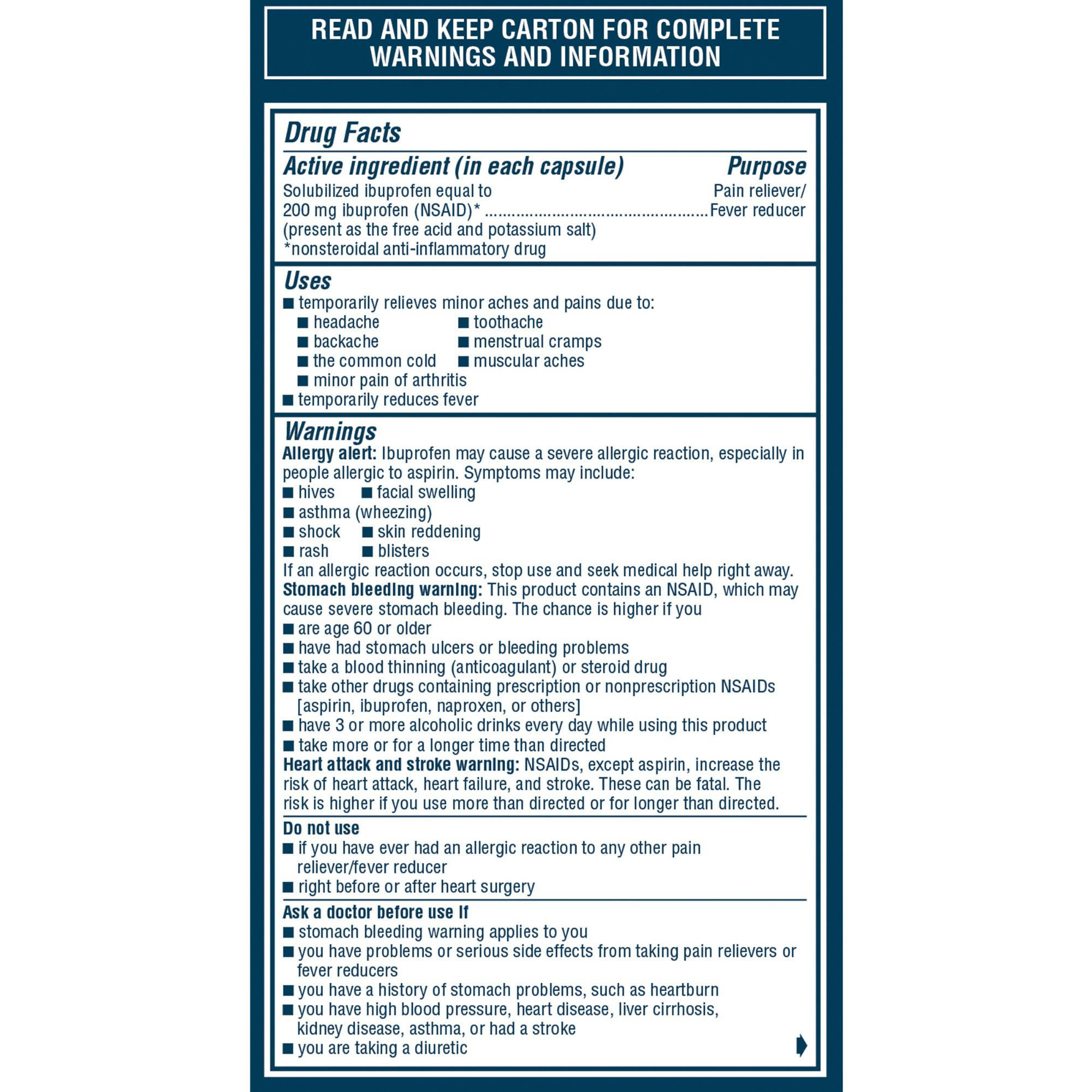 Advil Liqui-Gels Minis Pain Reliever & Fever Reducer