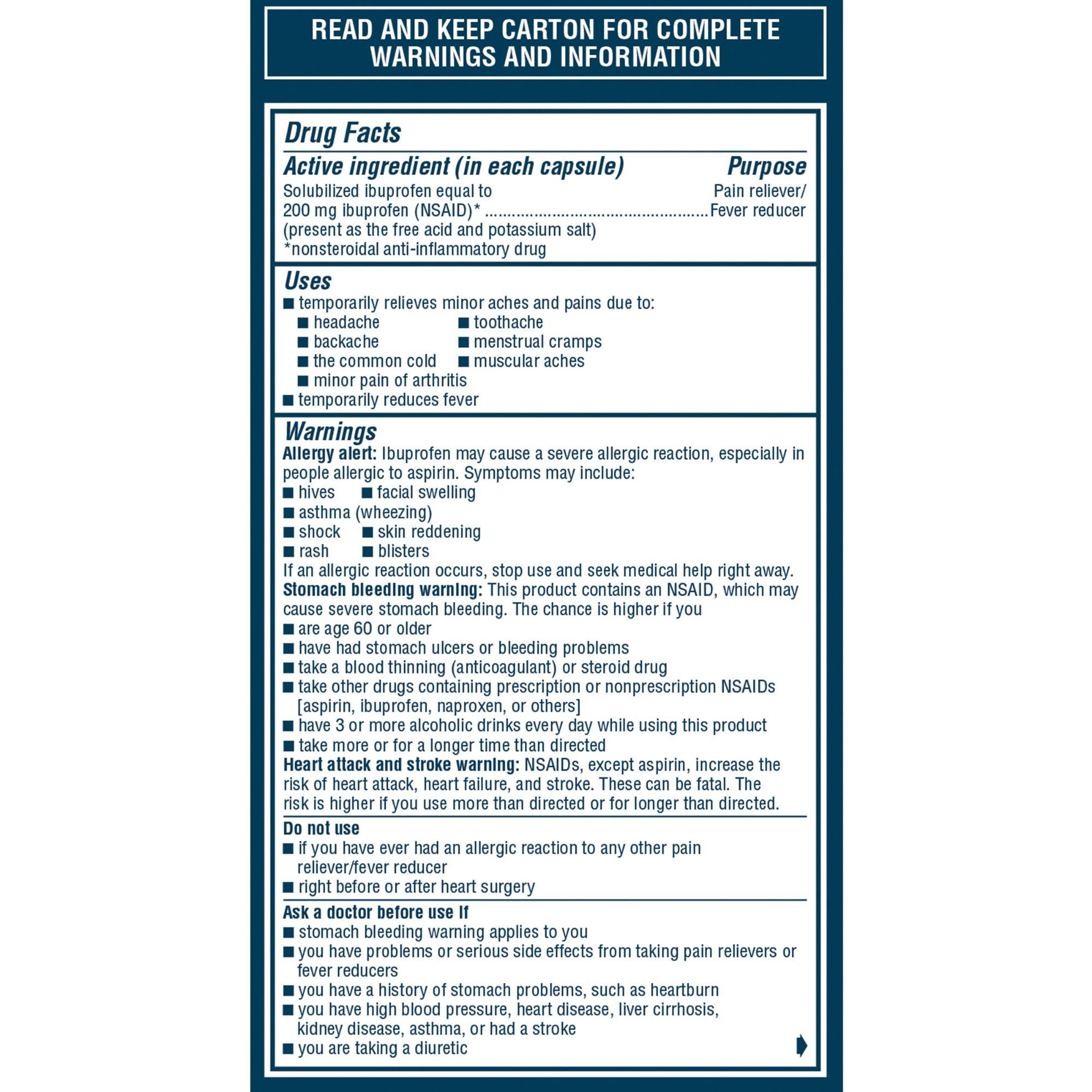 Advil Liqui-Gels Minis Pain Reliever & Fever Reducer