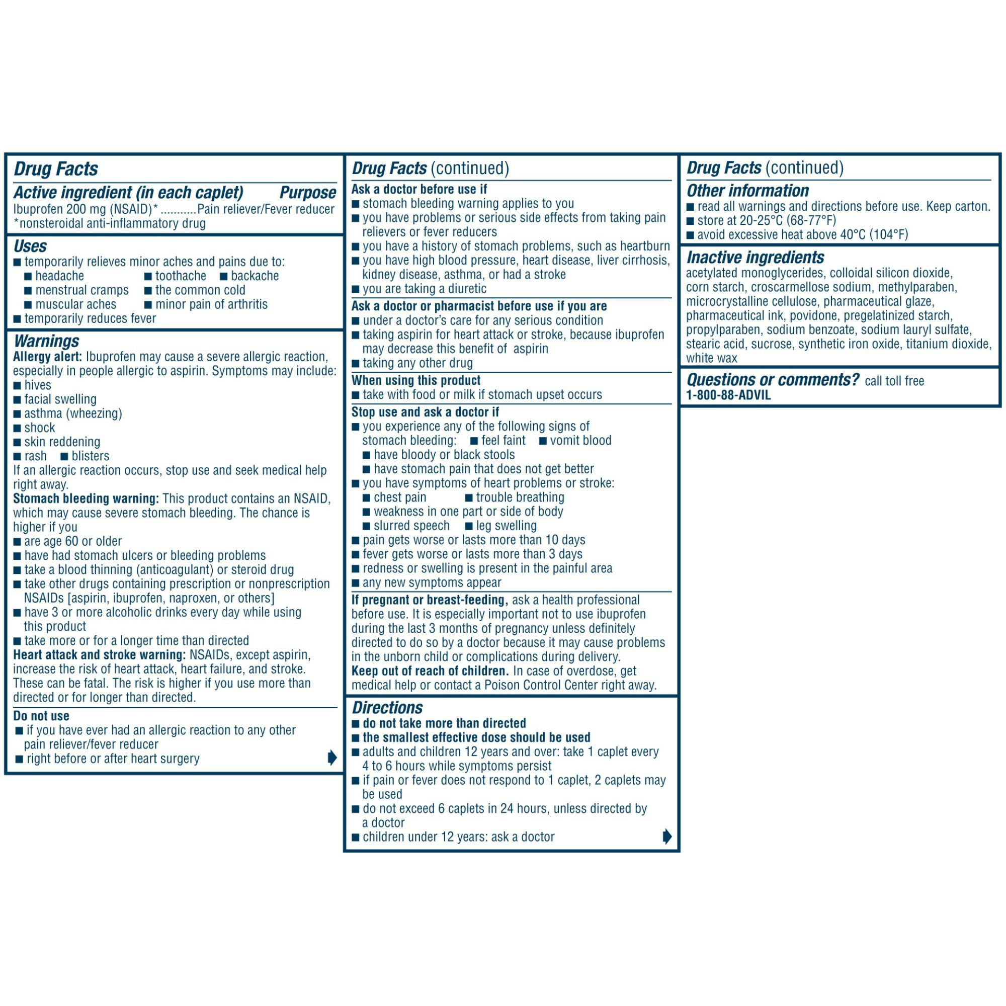 Advil Pain Reliever & Fever Reducer, Caplets
