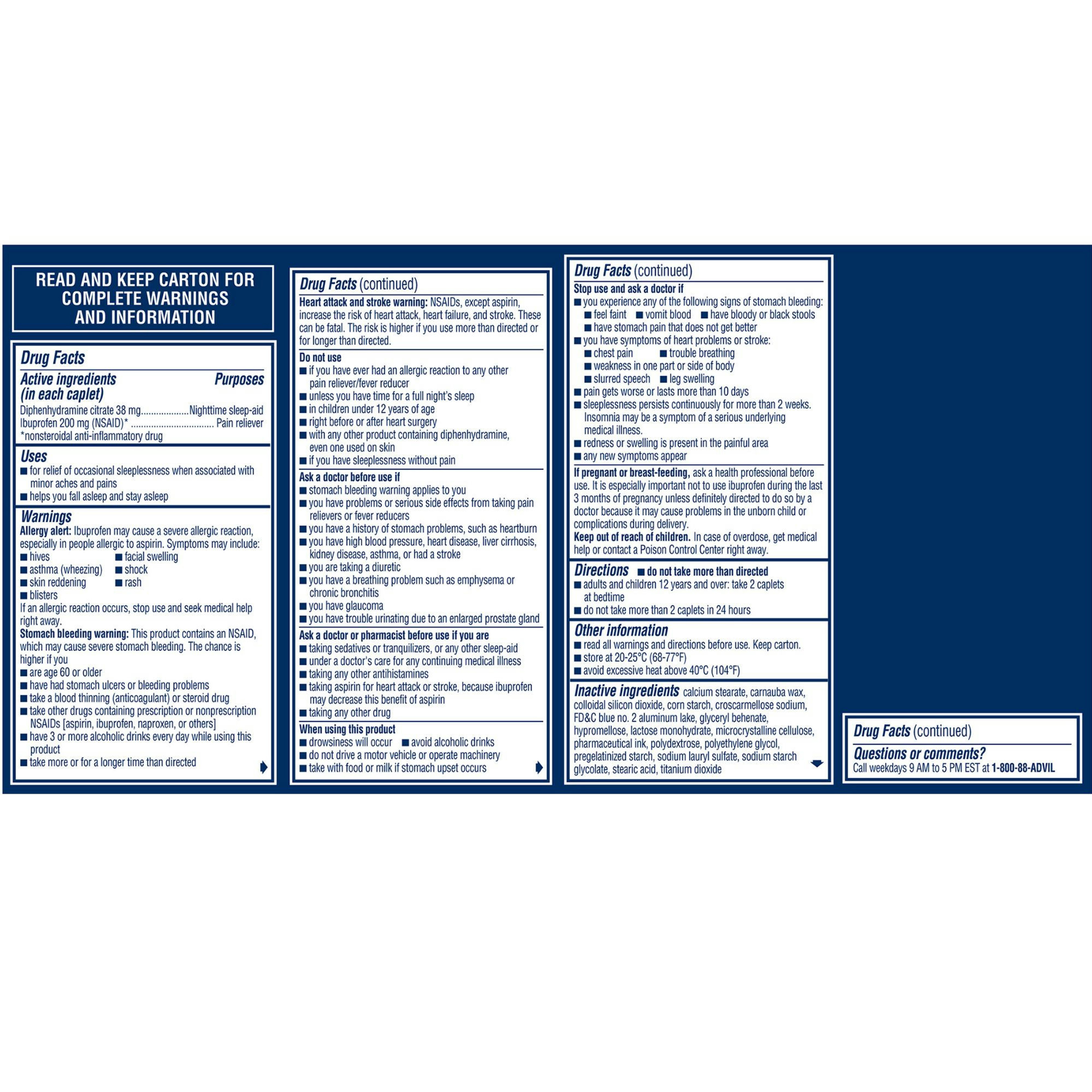 Advil PM Pain Reliever Nighttime Sleep-Aid, Coated Caplets