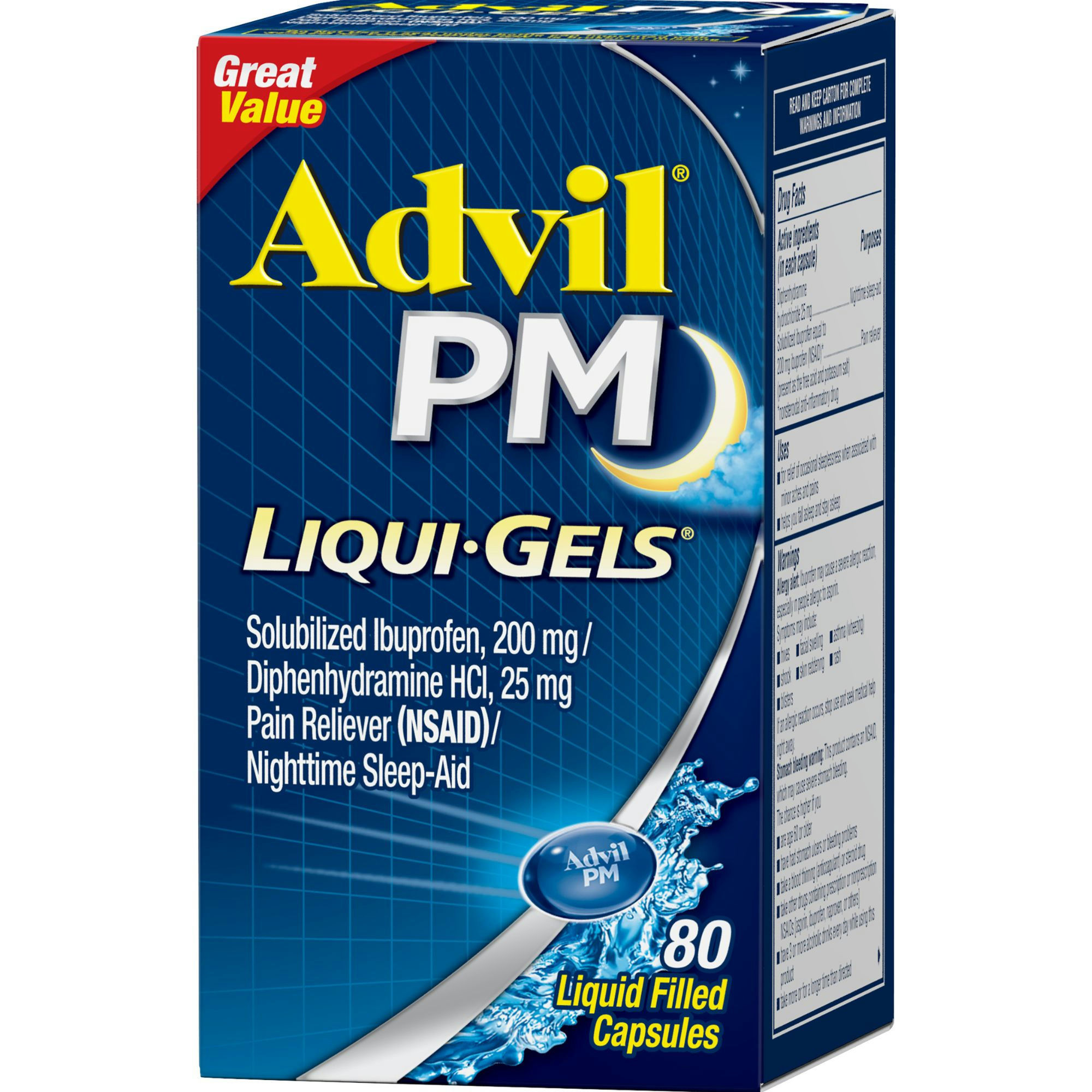 Advil PM Liqui-Gels Pain Reliever & Nighttime Sleep Aid
