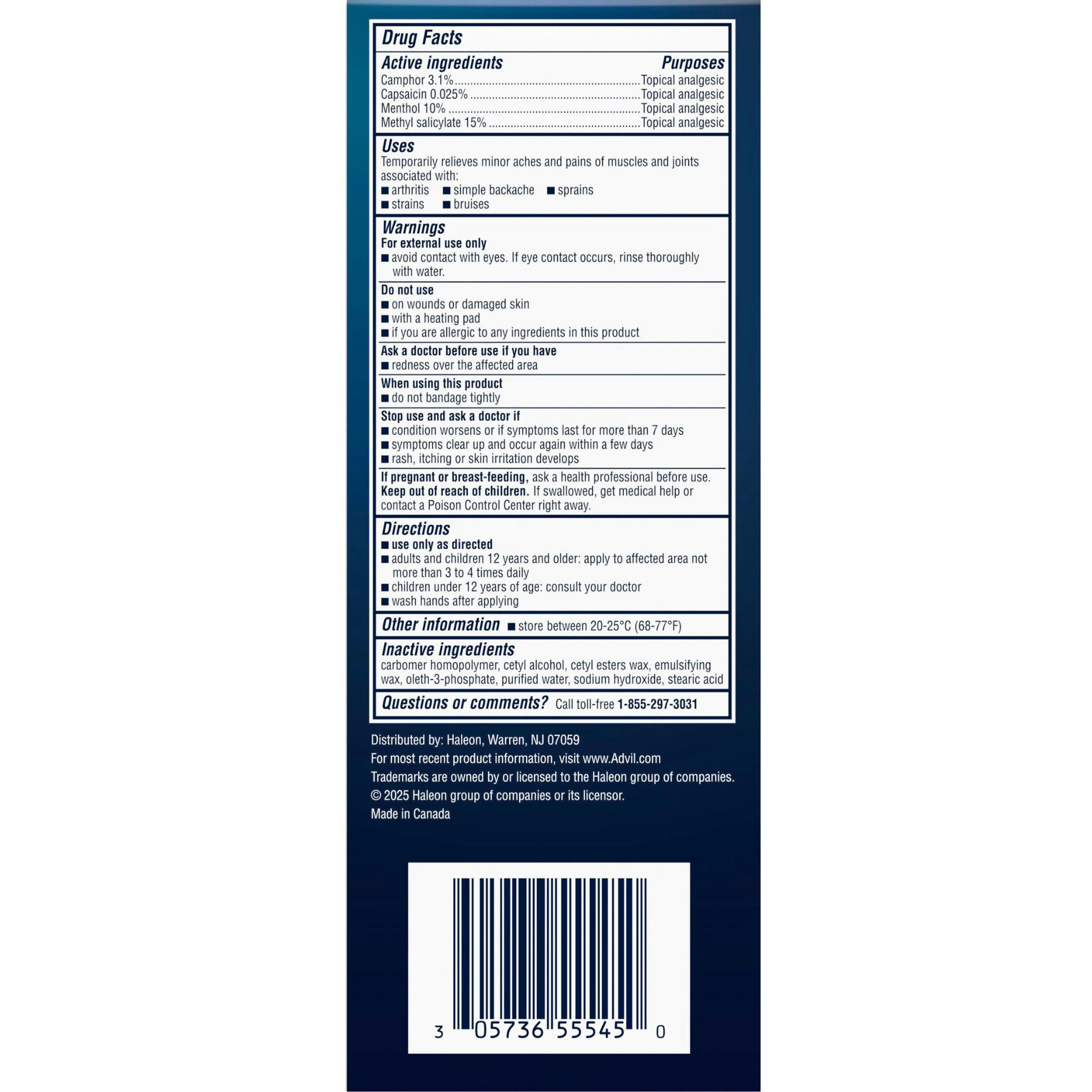 Advil Targeted Relief Pain Relieving Cream with Massage Applicator