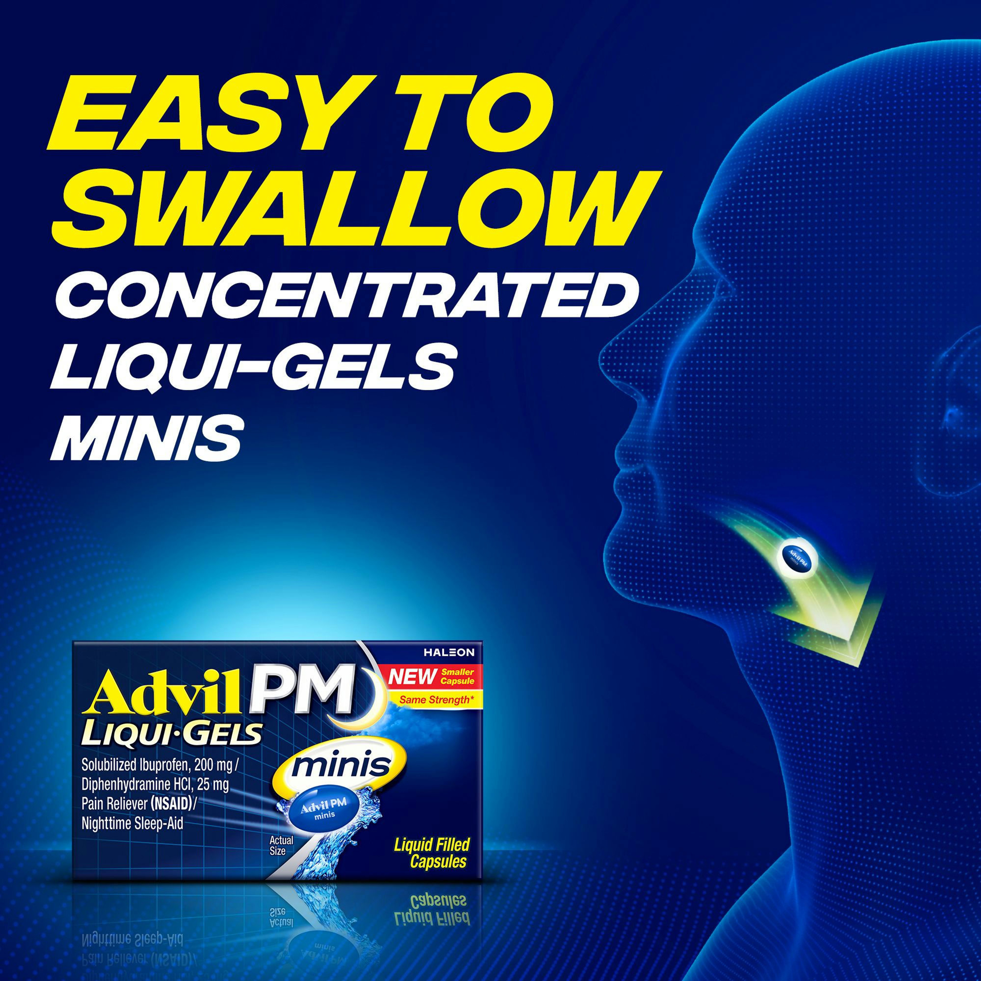 Advil PM Liqui-Gels Minis Pain Reliever & Nighttime Sleep Aid