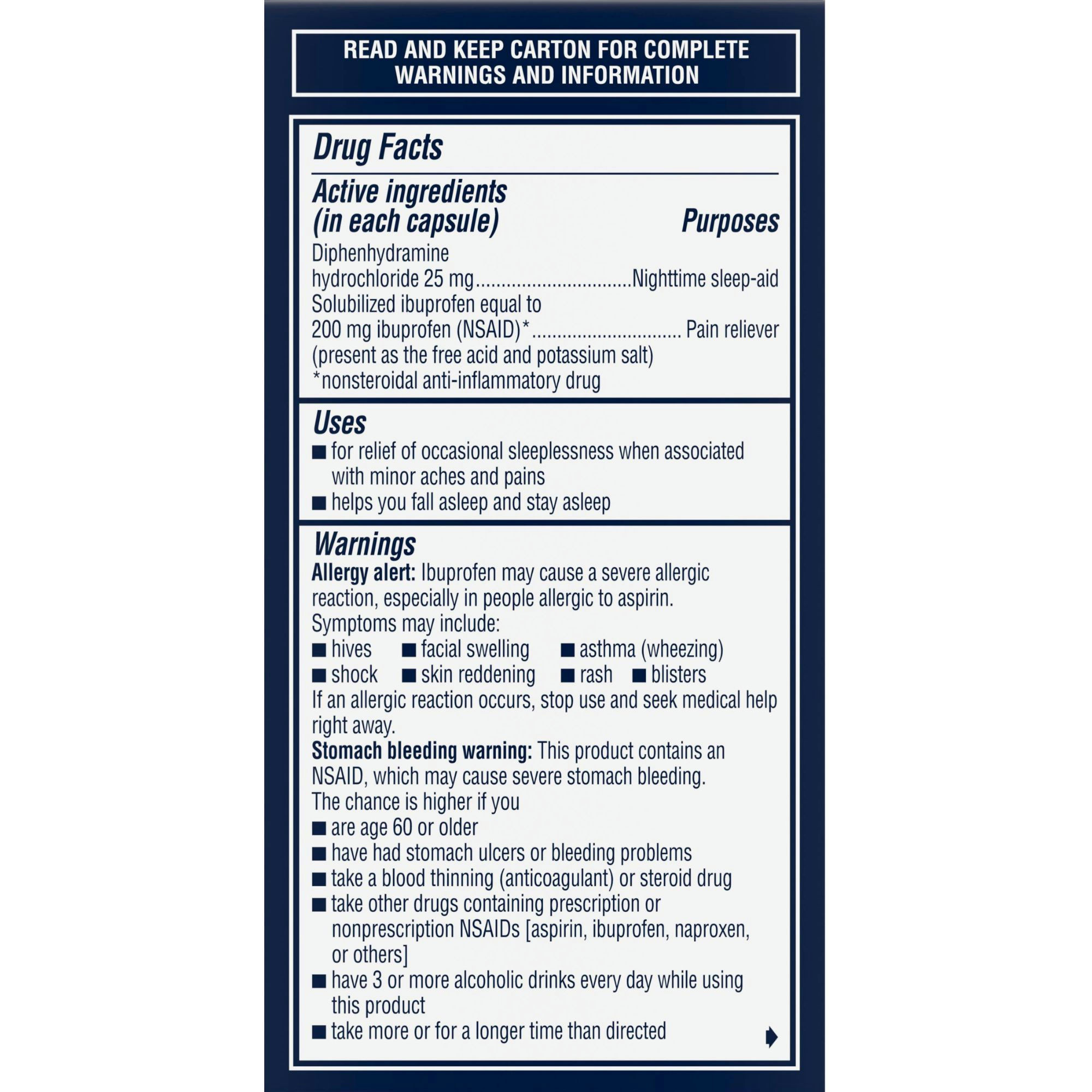 Advil PM Liqui-Gels Minis Pain Reliever & Nighttime Sleep Aid