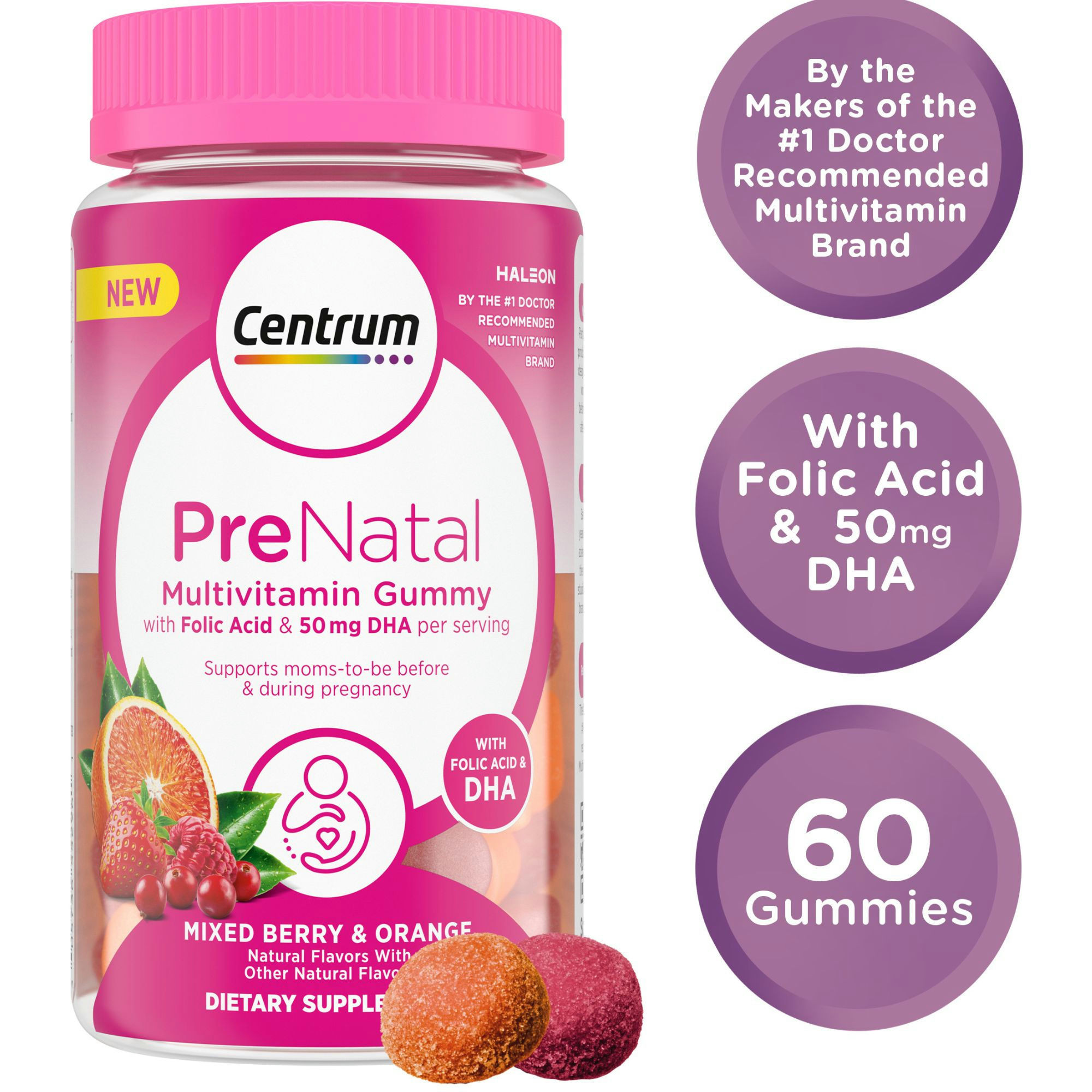Centrum PreNatal Multivitamin Gummies With Folic Acid & DHA
