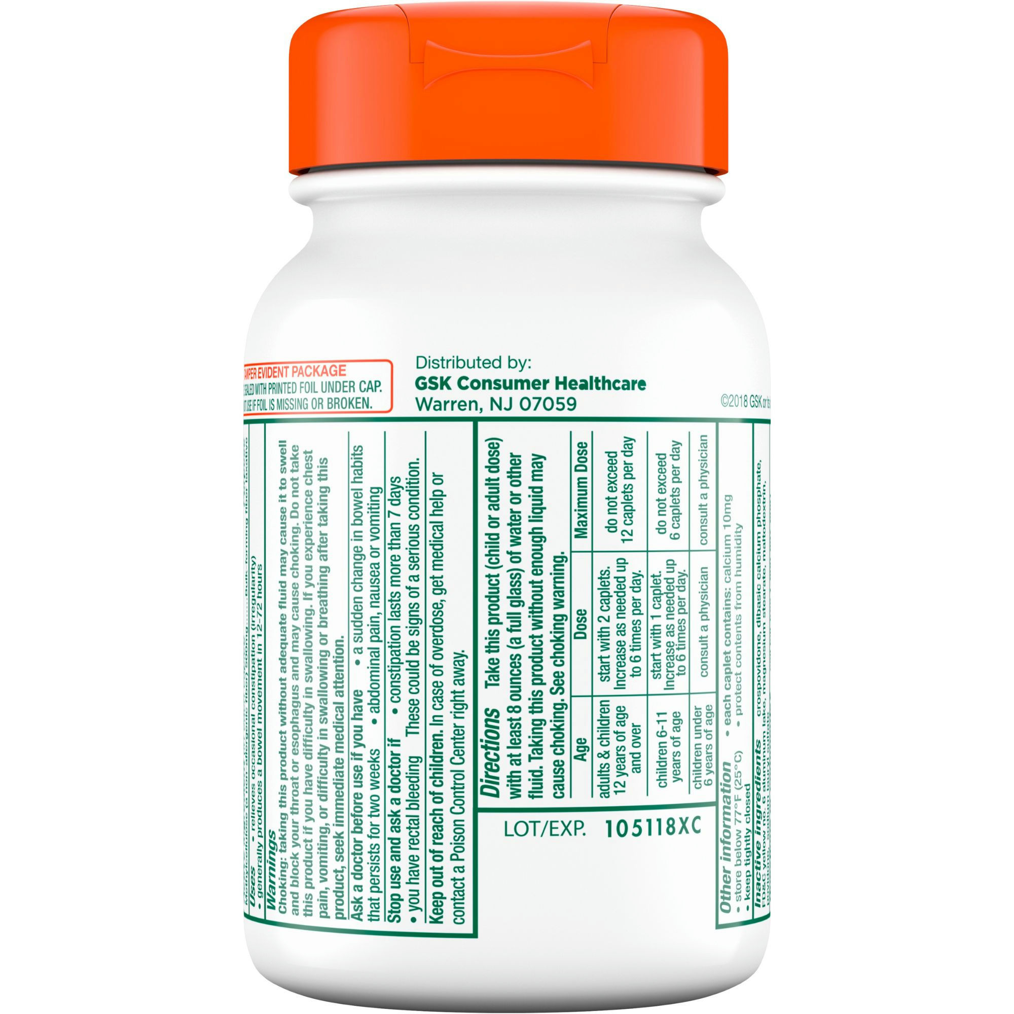 Citrucel Methylcellulose Fiber Therapy for Irregularity, Caplets