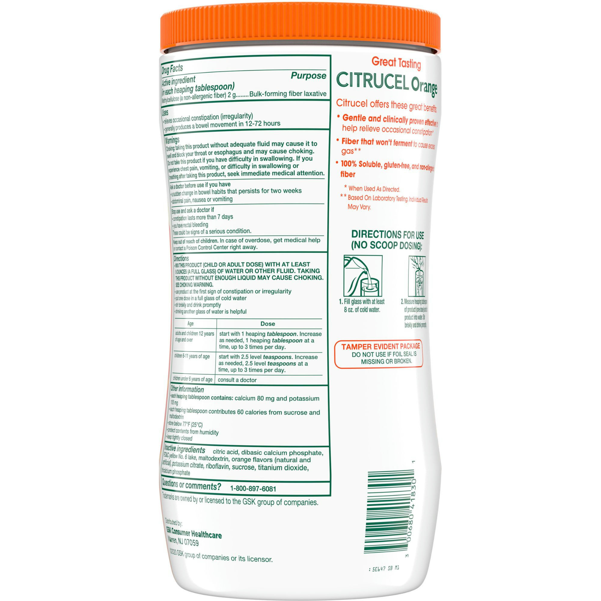 Citrucel Methylcellulose Fiber Therapy for Irregularity, Powder